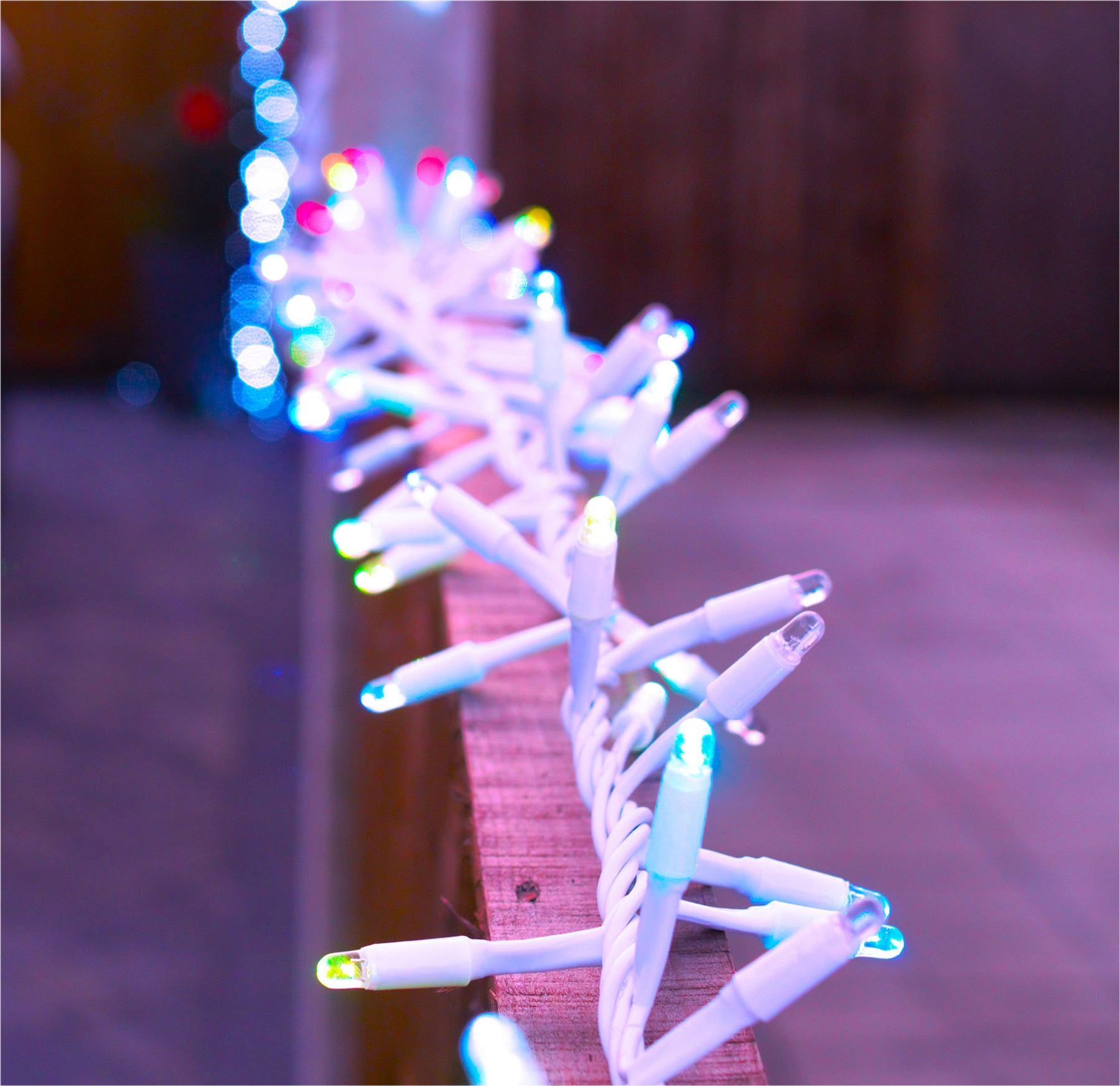 5m Easy-Connect RGB Colour Changing 250 LED Cluster String Lights With Interconnectable White Rubber Cable