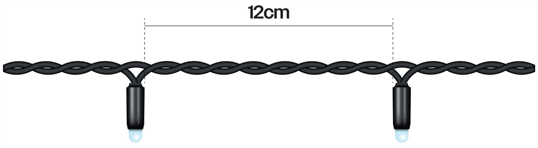 5m Easy-Connect Warm White 40 LED String Lights With Interconnectable Black Rubber Cable