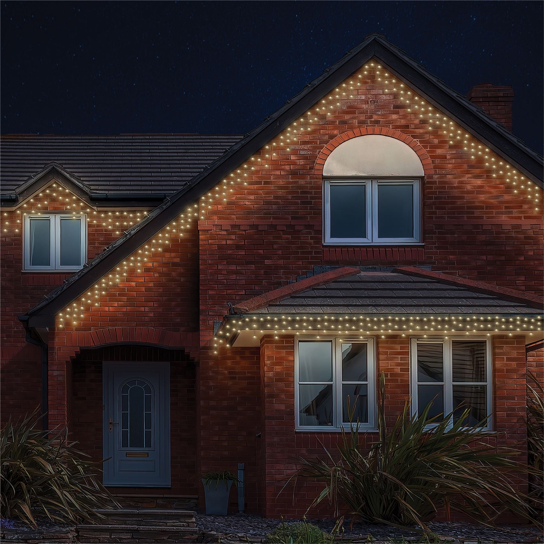 5m Easy-Connect Warm White 120 Icicle Lights Black Rubber With 60/40/20cm Drop