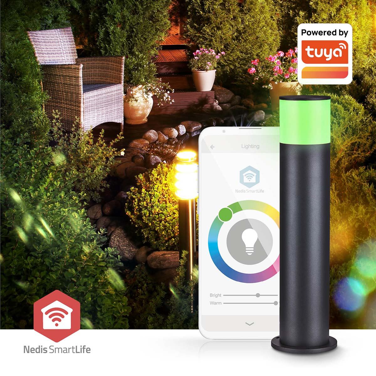 Nedis Smartlife Nedis / Tuya Smart Life Wifi LED RGB Garden Lights Patio Path Walkway Lighting Bollard