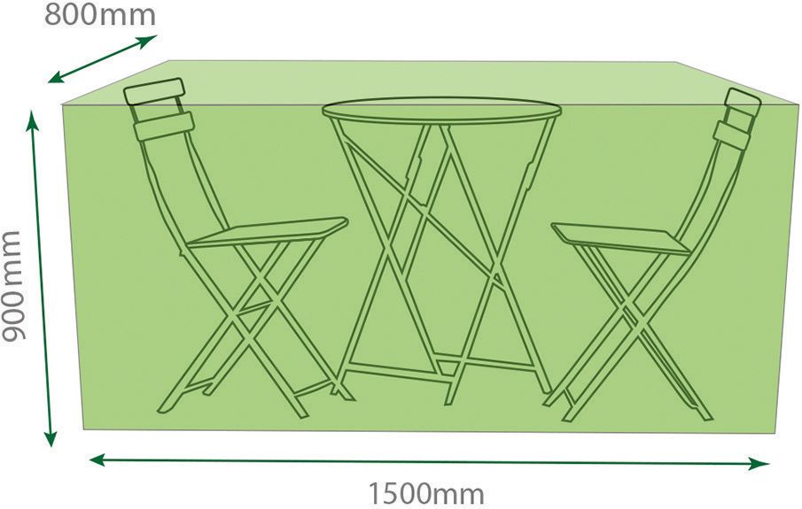 Water Resistant Bistro Patio Furniture Set Cover H: 900mm W: 1500mm D:800mm