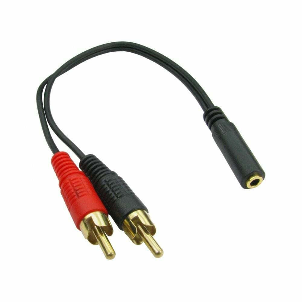 Ex-Pro 20cm 3.5mm Female to 2 RCA Male Stereo Adapter Cable