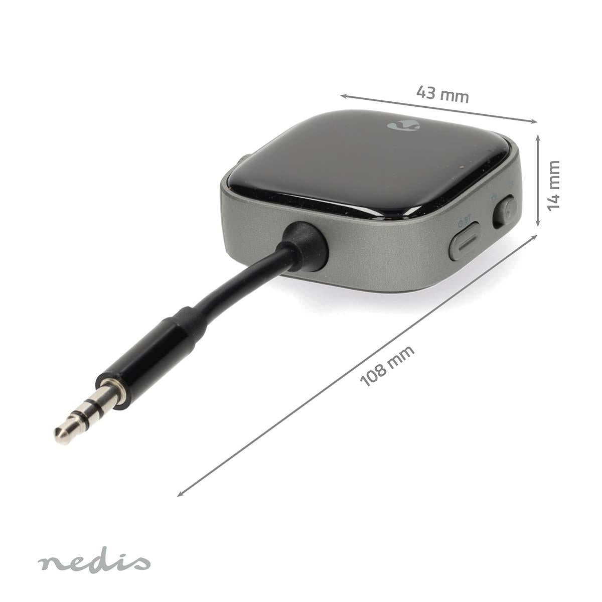 Nedis Bluetooth® Transmitter Receiver | Audio / video / data connections input: USB-C™ Female | Audio / video / data connections output: USB-C™ Female | SBC | Up to 2 Devices | Maximum battery play time: 13 hrs | Black