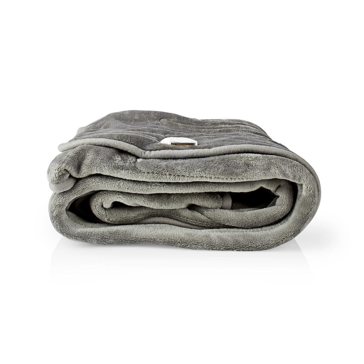 Nedis Heated Blanket, Over-blanket 180 x 130cm, 1 Person, Grey, 9 Levels, Timer Auto-Off, Machine Washable, Fleece Soft and Full Body Warming, Sofa Bed Office Use, Warm blanket, Electric throw