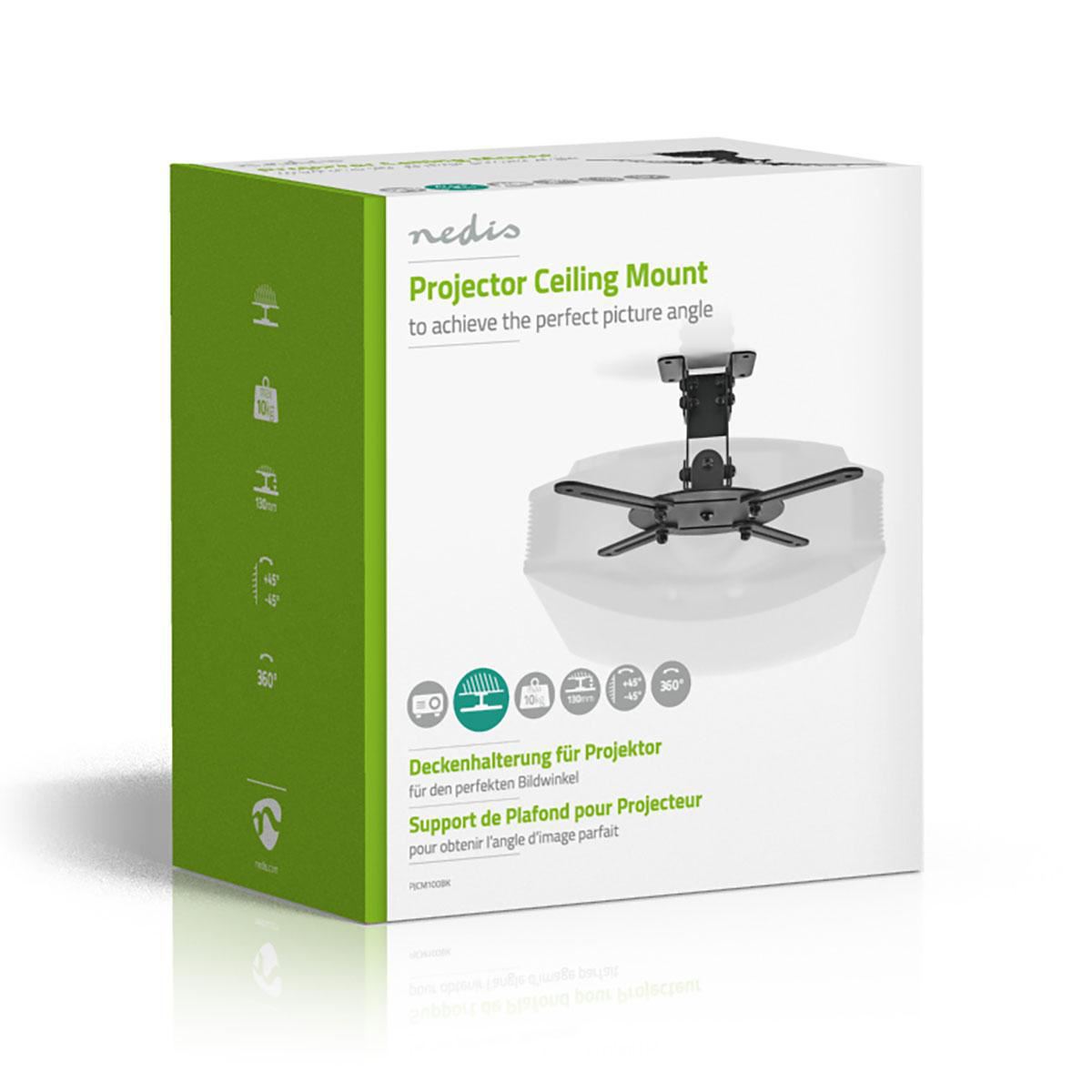 Nedis Projector Mount | Full Motion | 10 kg | Rotatable | Tiltable | Steel | Black