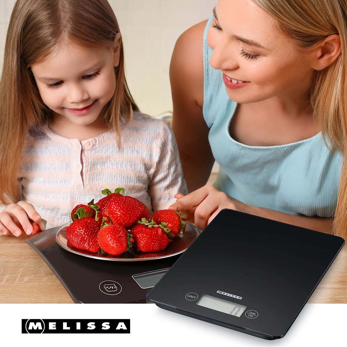 MELISSA Kitchen Digital Food Scales LCD Electronic Weighing 5kg Cooking Baking Balance - Black