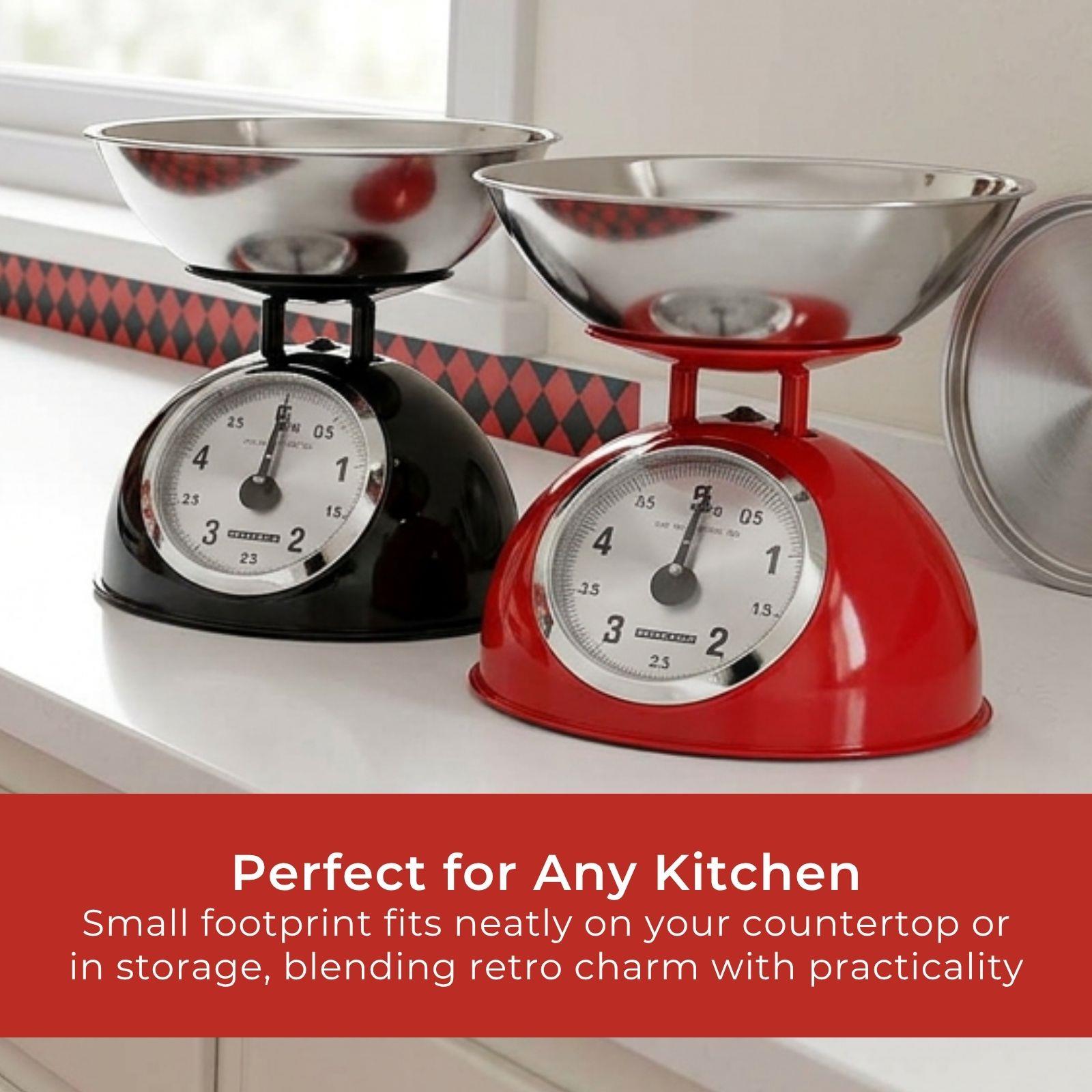 MELISSA Retro Traditional Vintage Metal Mechanical Weight Baking 5kg Kitchen Scale Red