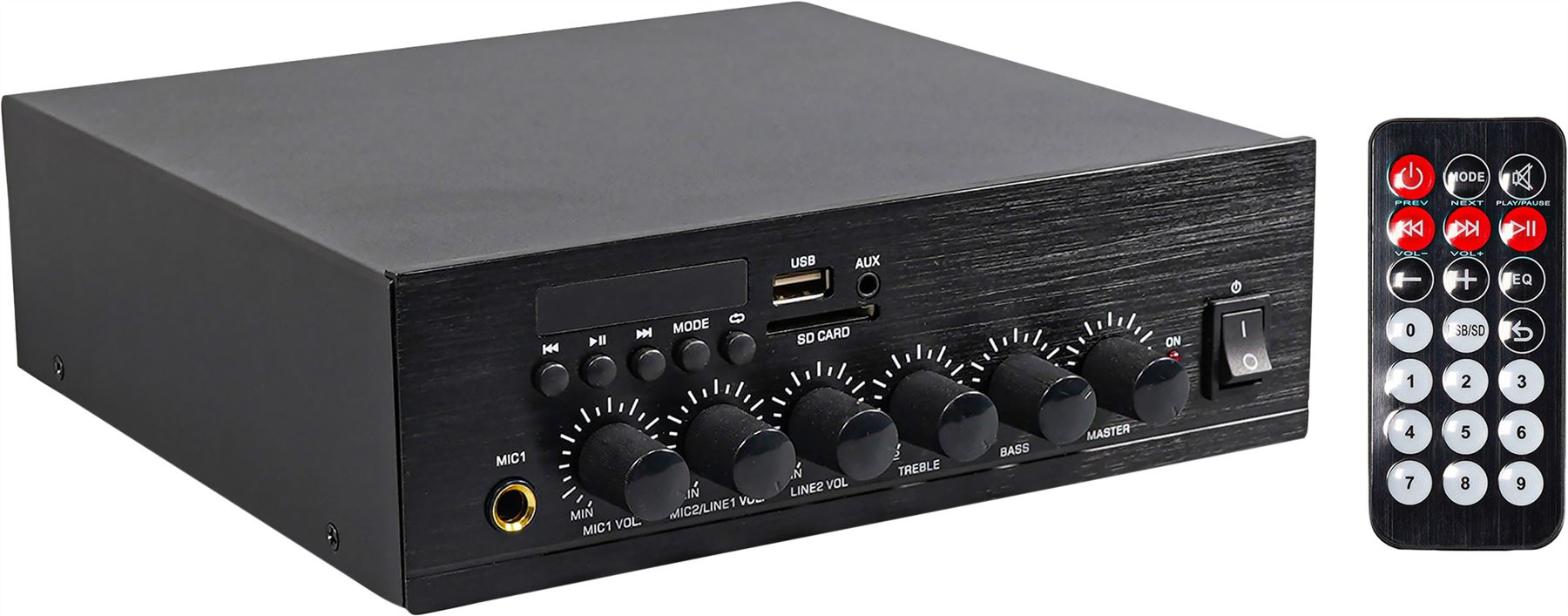 Mixer-Amplifier with USB SD Media Playback AUX and Bluetooth 30w