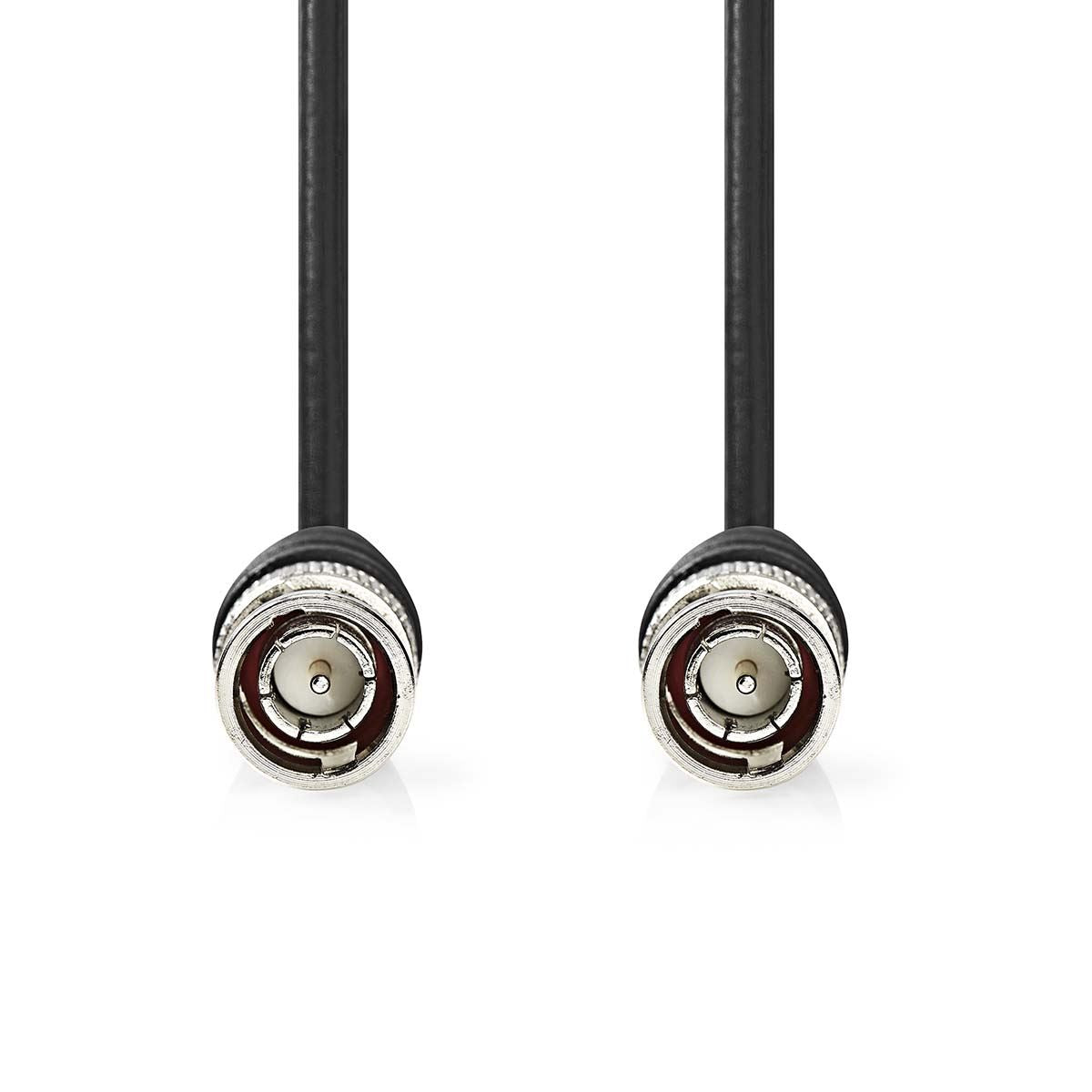 Nedis BNC Video Cable | BNC Male | BNC Male | Nickel Plated | 75 Ohm | 1.00 m | Round | PVC | Black | Label
