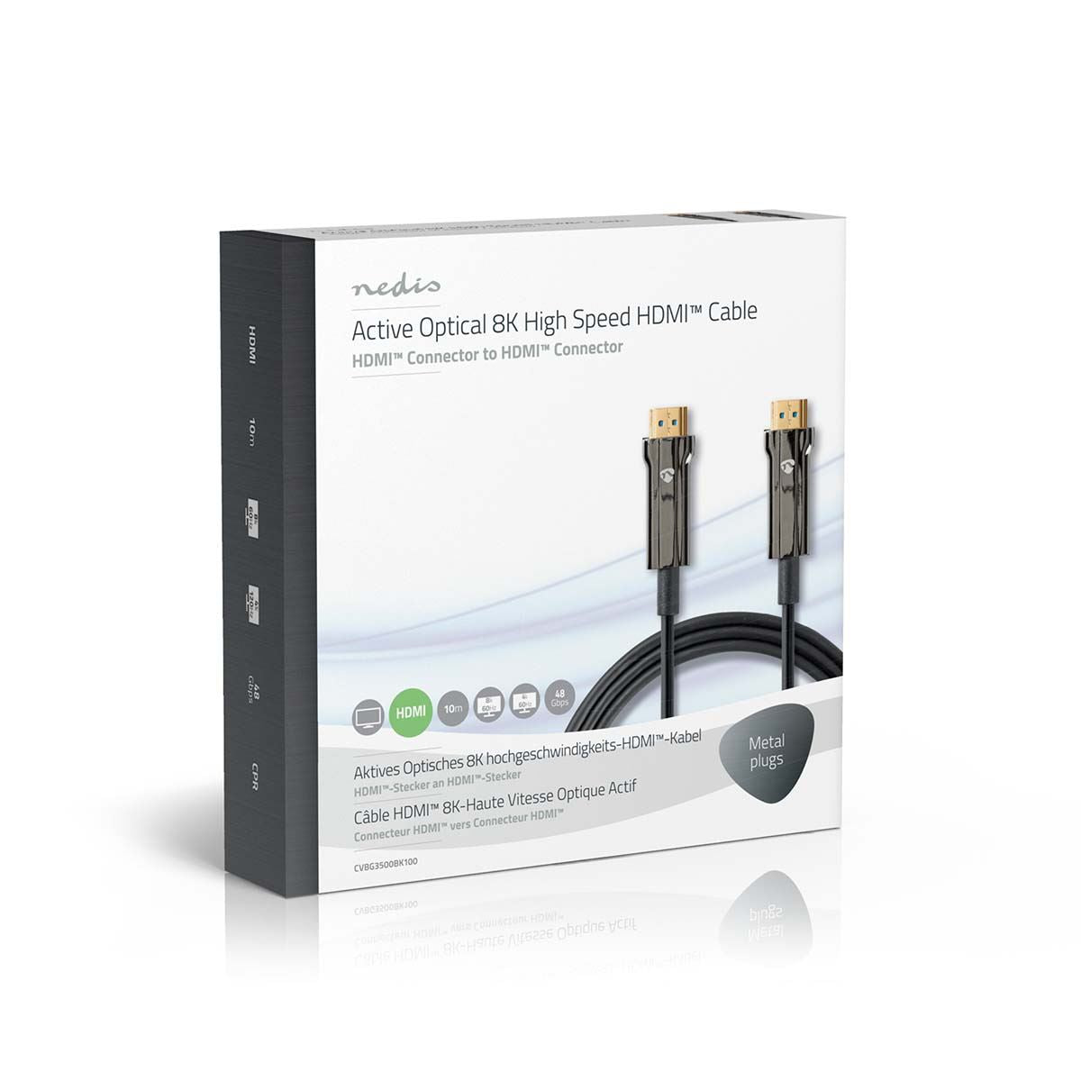 Nedis Active Optical Ultra High Speed HDMI™ Cable with Ethernet | HDMI™ Connector | HDMI™ Connector | 8K@60Hz | 48 Gbps | 10.0 m | Round | PVC | Black | Gift Box