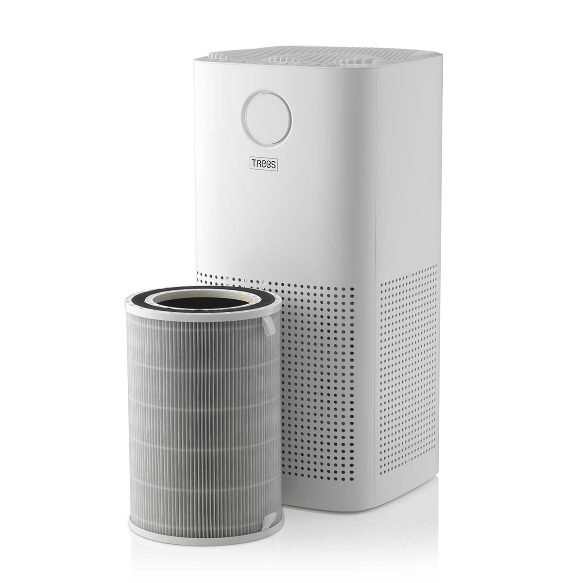 Trebs UV Air Purifier 49100, Whisper Quiet, Suitable for space up to: 90 m² for Clean Air Delivery Rate (CADR): 470 m³/h with HEPA H13 Filter | Air quality indicator | White