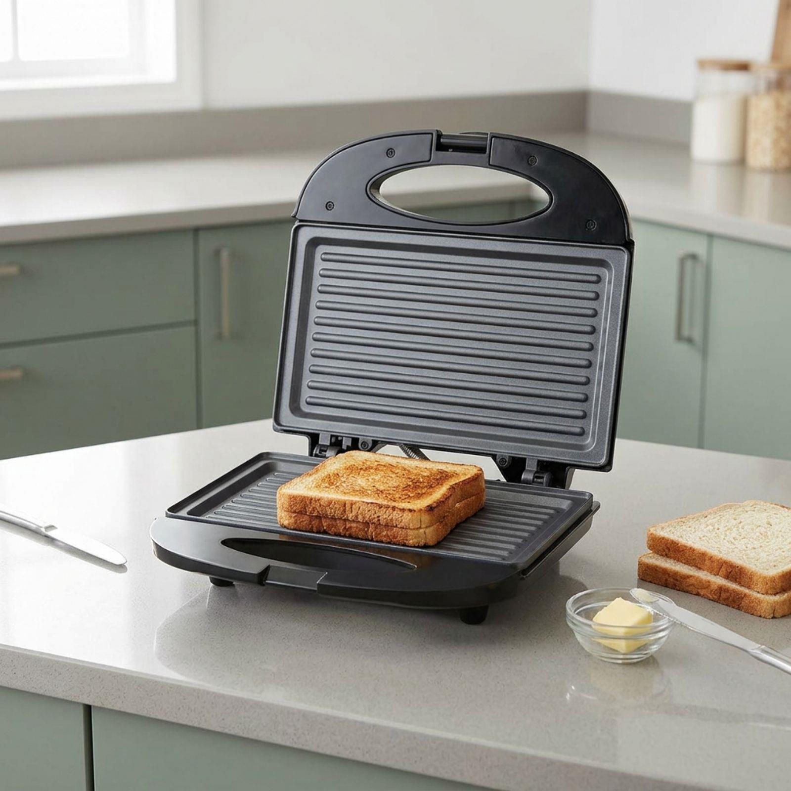 MELISSA "The Toastie" 2 Slice Sandwich Toaster / Panini Maker Non-Stick Sandwich Maker | 750W - Black