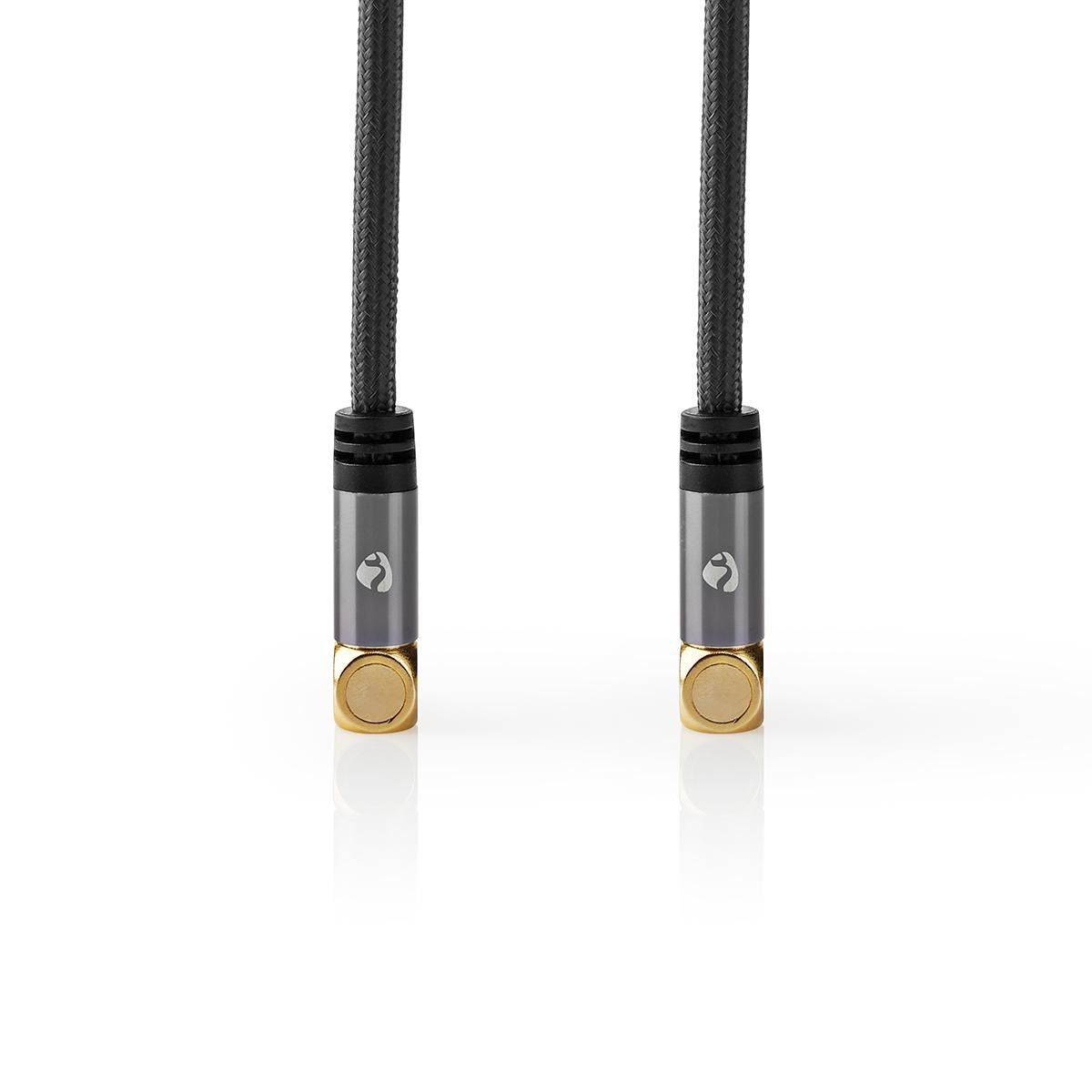 Nedis Coax Cable | IEC (Coax) Male | IEC (Coax) Female | Gold Plated | 75 Ohm | Quad Shielded | 5.00 m | Round | Cotton | Grey / Gun Metal Grey | Cover Window Box