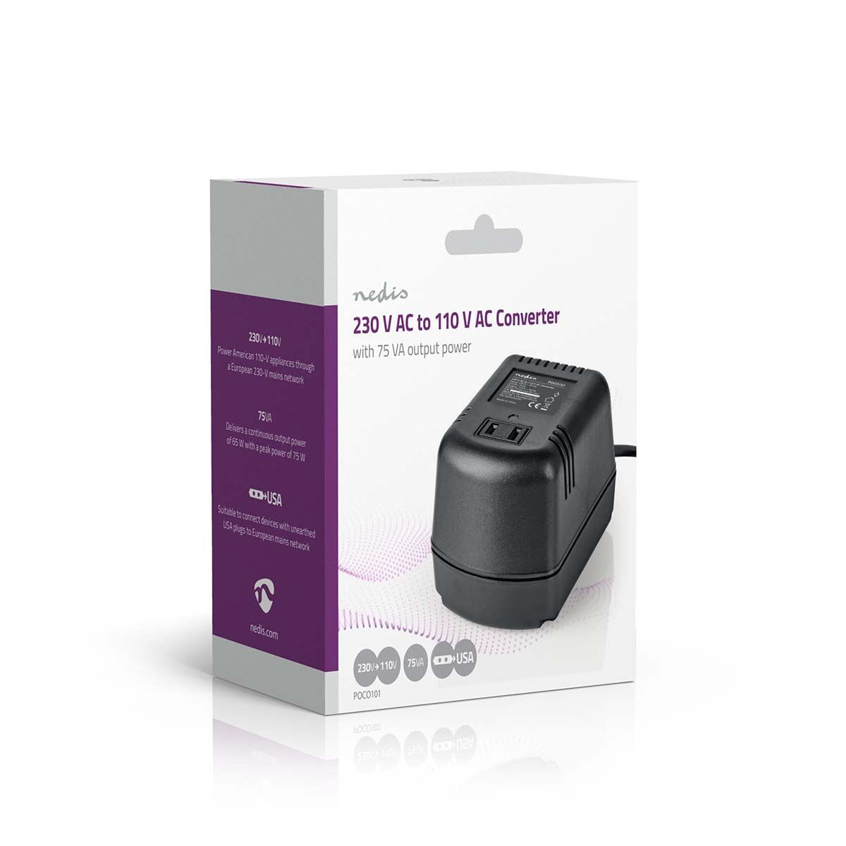 Nedis Power Converter | Mains Powered | 230 V AC 50 Hz | 65 W | Euro | Black