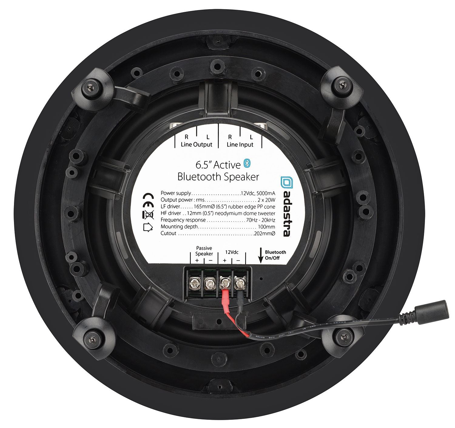 Adastra BCS65S Bluetooth 6.5" Ceiling Speakers Set (Pair) Active + Passive with Switchable Bluetooth Connection