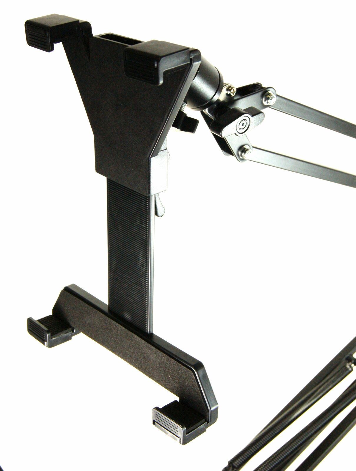 Ex-Pro Adjustable Anglepoise Desktop Tablet Stand Mount, Easy-lock, 360 swivel, Sturdy Aluminum arm, adjustable tension for iPad /Tablets