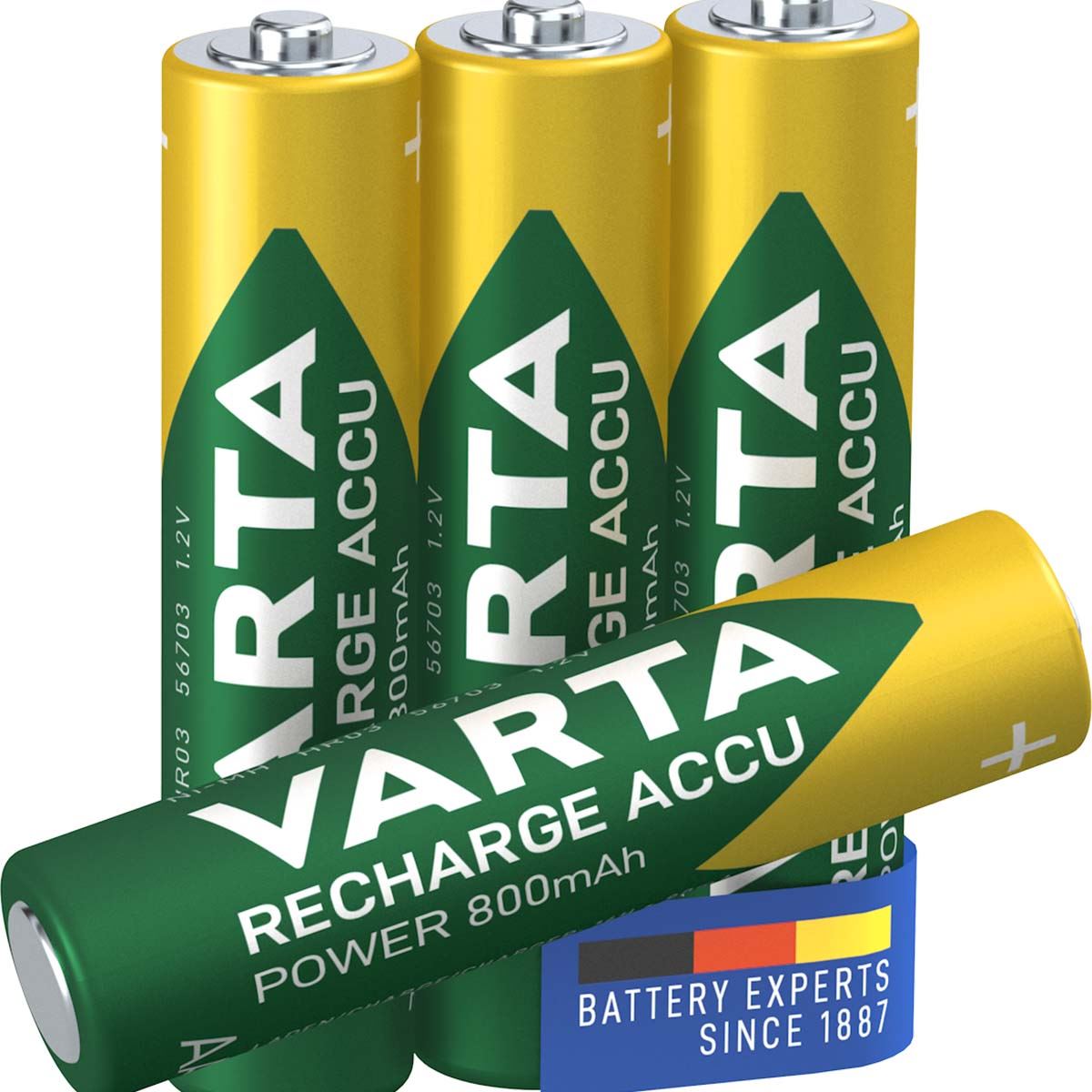 Varta AAA Rechargeable NiMH Battery | 1.2 V 800 mAh 4-Blister