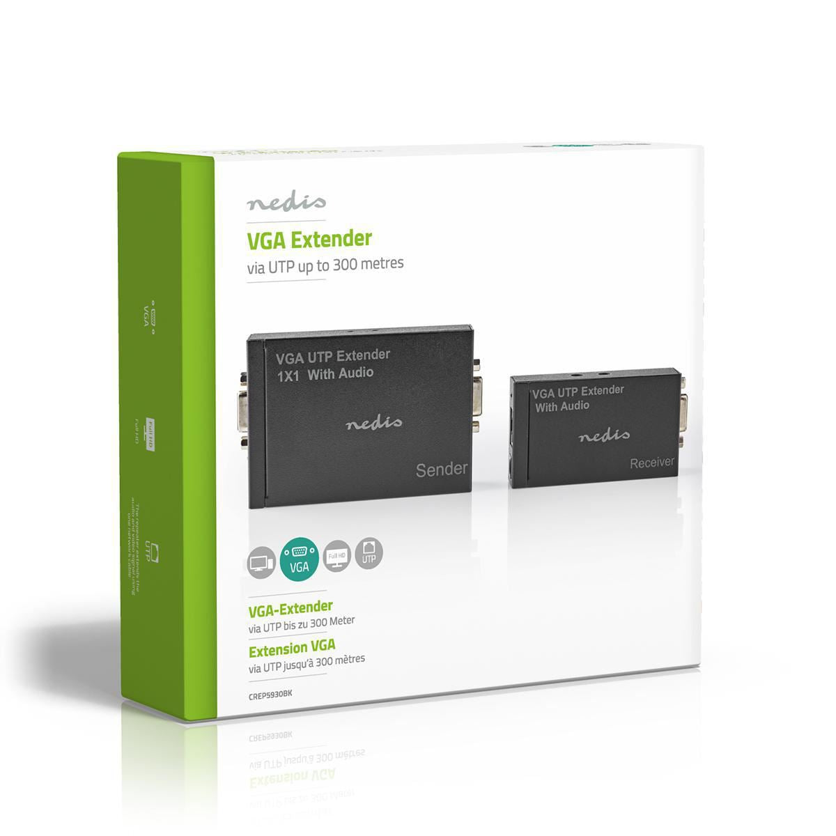 Nedis VGA Extender | VGA / Audio | Distance up to: 300 m | Cat5e / Cat6 | 1920x1200