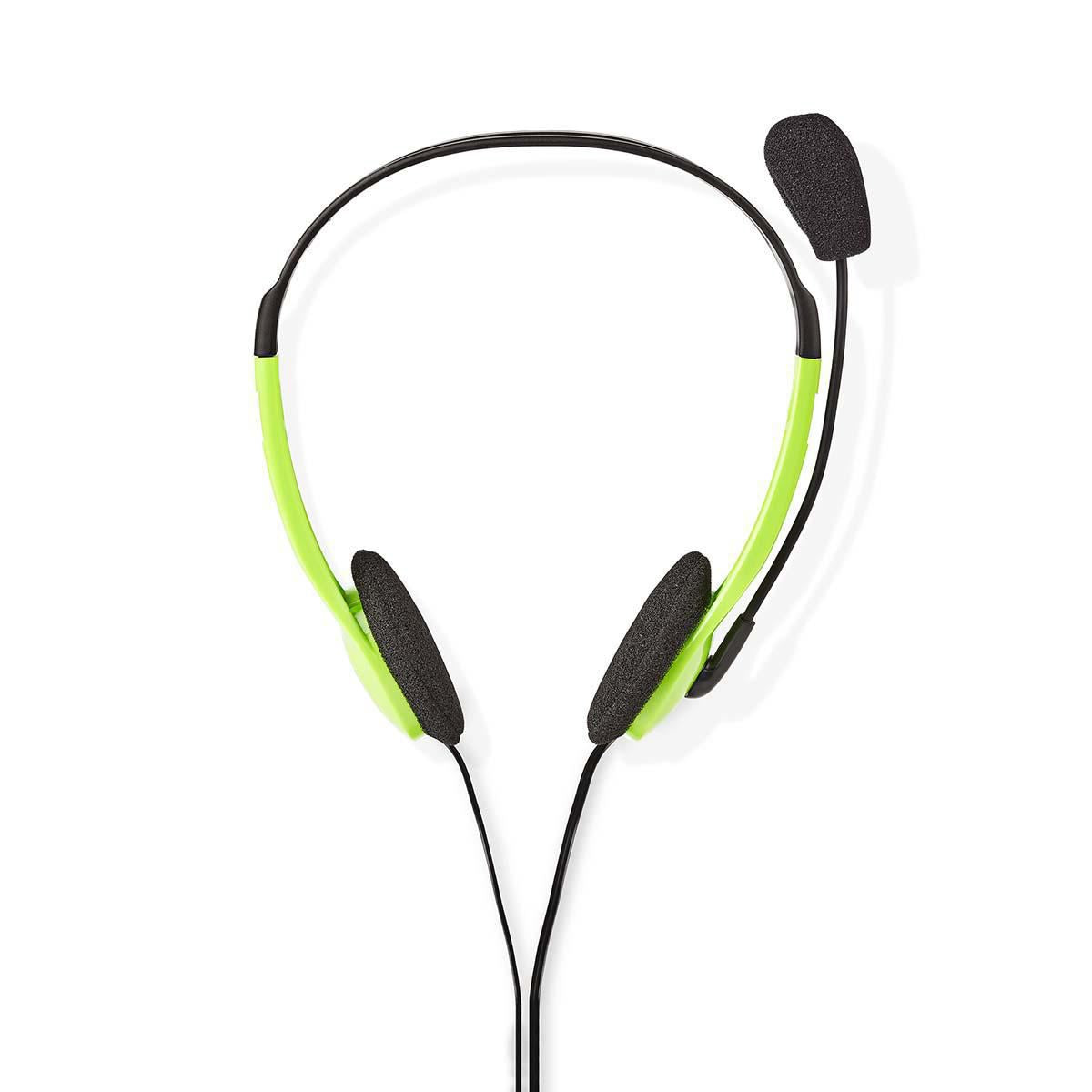 Nedis PC Headset | On-Ear | Stereo | 2x 3.5 mm | Fold-Away Microphone | Green
