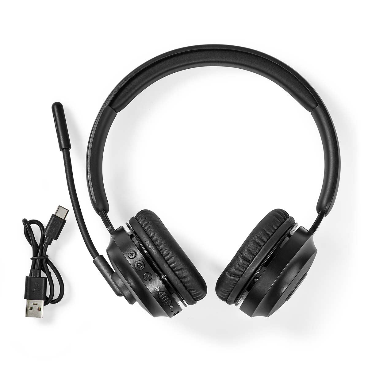 Nedis PC Headset | On-Ear | Stereo | Bluetooth | Fold-Away Microphone | Black