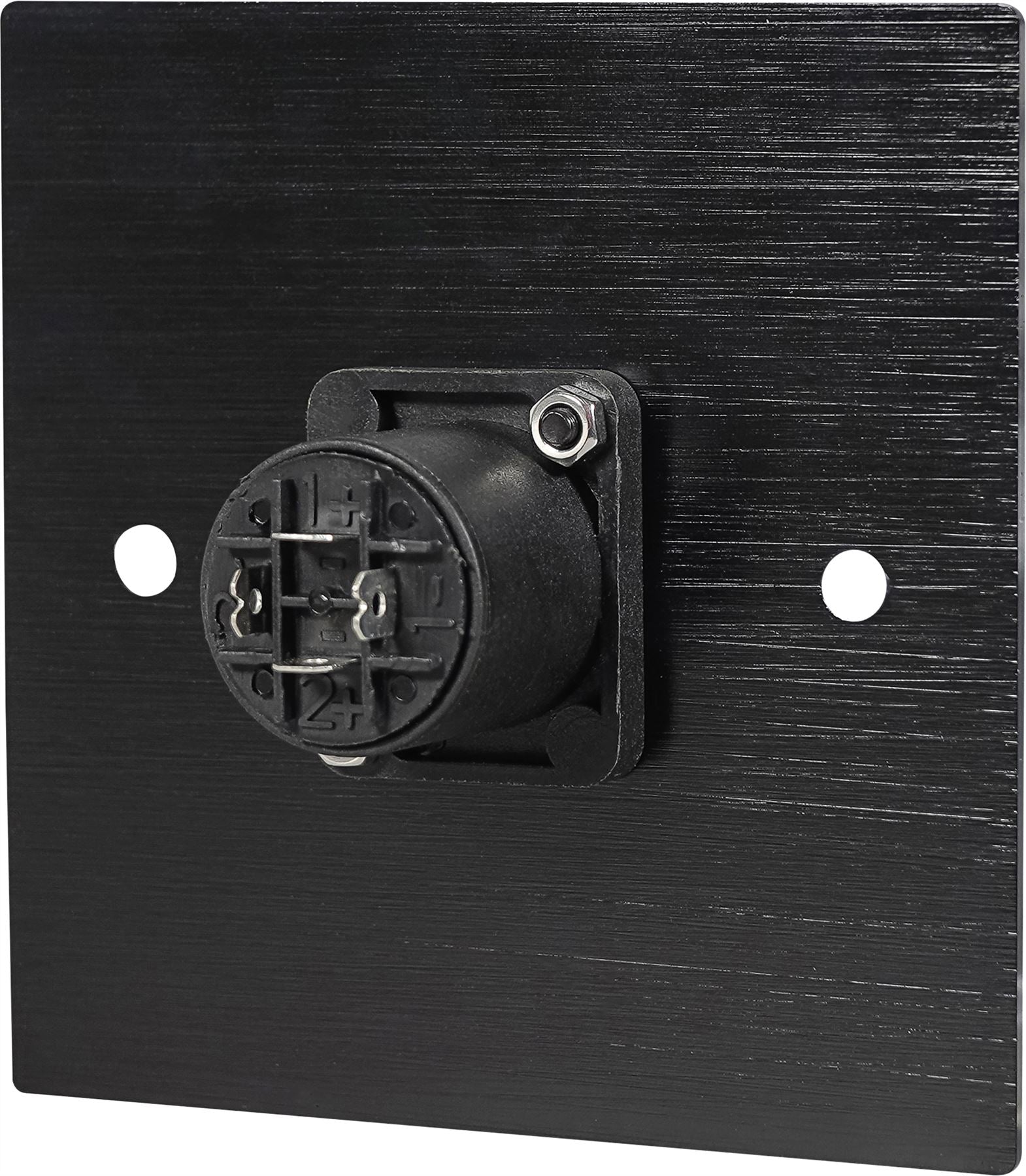 Black Wall Face Plate Electrical AV Slim Series 1 x Four Pole Speaker Socket Wall Plate Metal