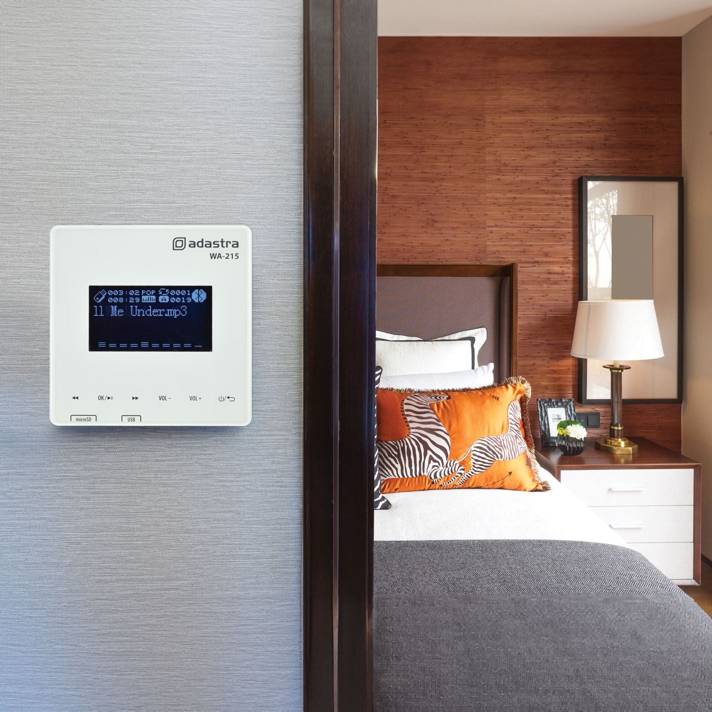 Adastra WA-215 In Wall Amplifier with USB/microSD player, FM + Bluetooth