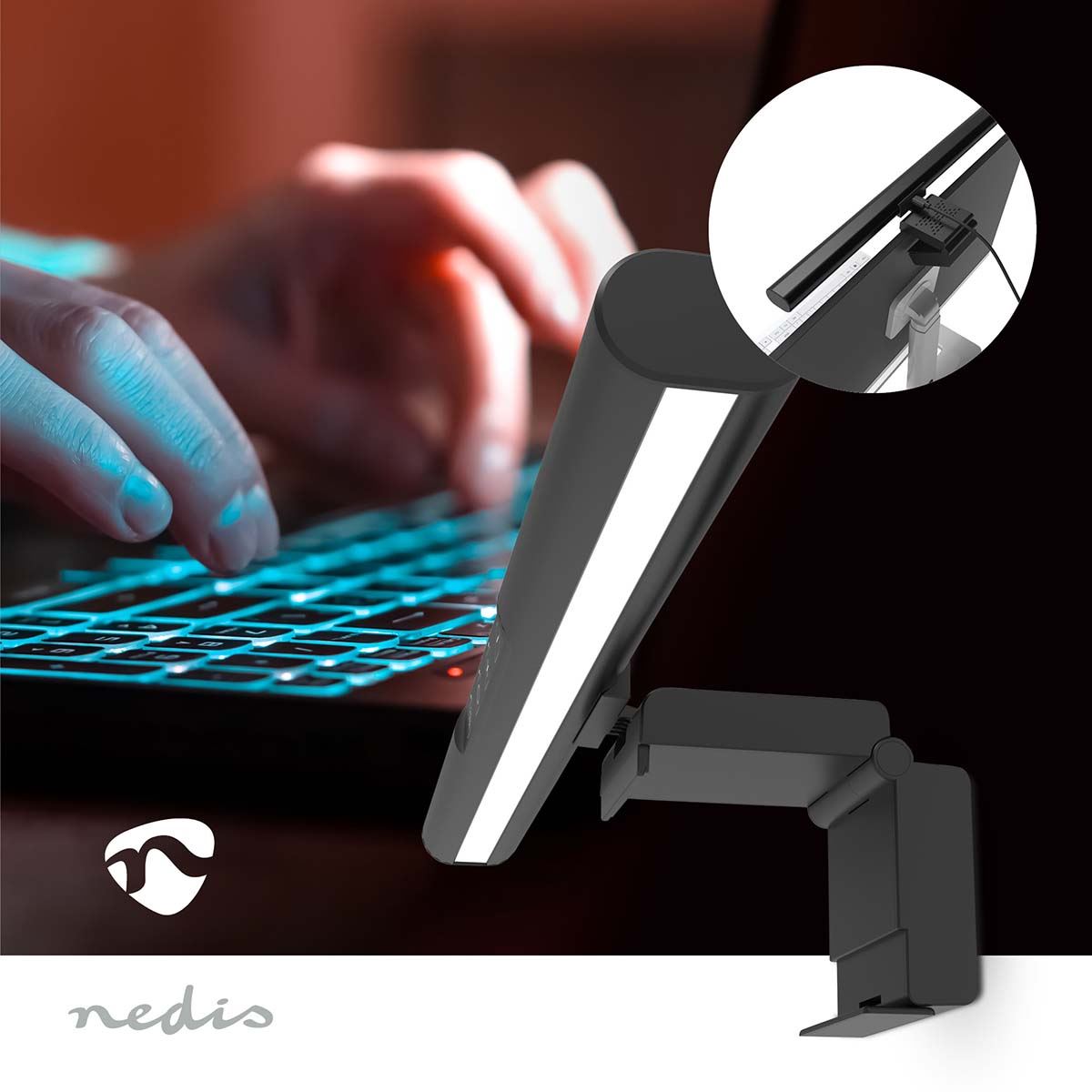 Nedis Monitor Light Bar | 40 cm | Dimmable | LED | Touch control | ABS / Aluminium