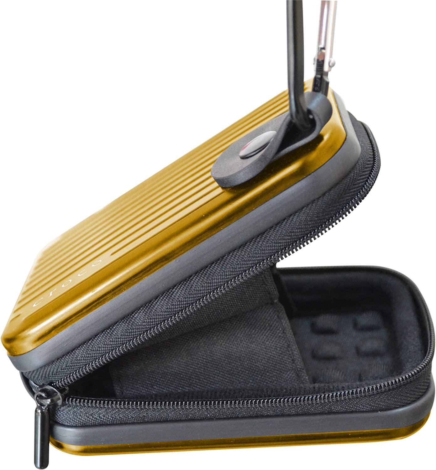 Croco  "Flight" Alumininim Universal Digital Camera Hard Case Pouch Bag - Gold