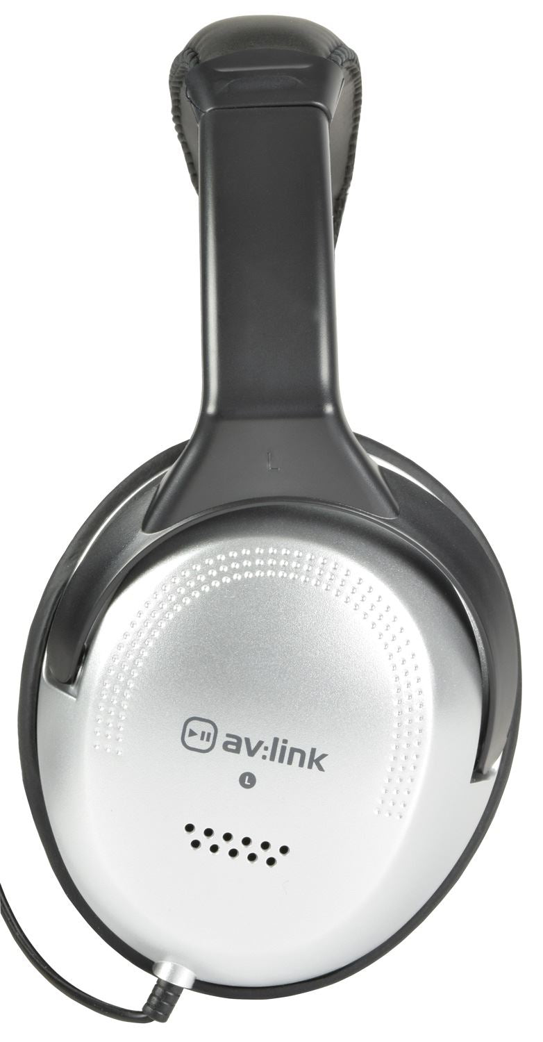 Av:link Over Ear Full Size Stereo DJ Headphones Earphones + Volume Control 3.5mm Jack