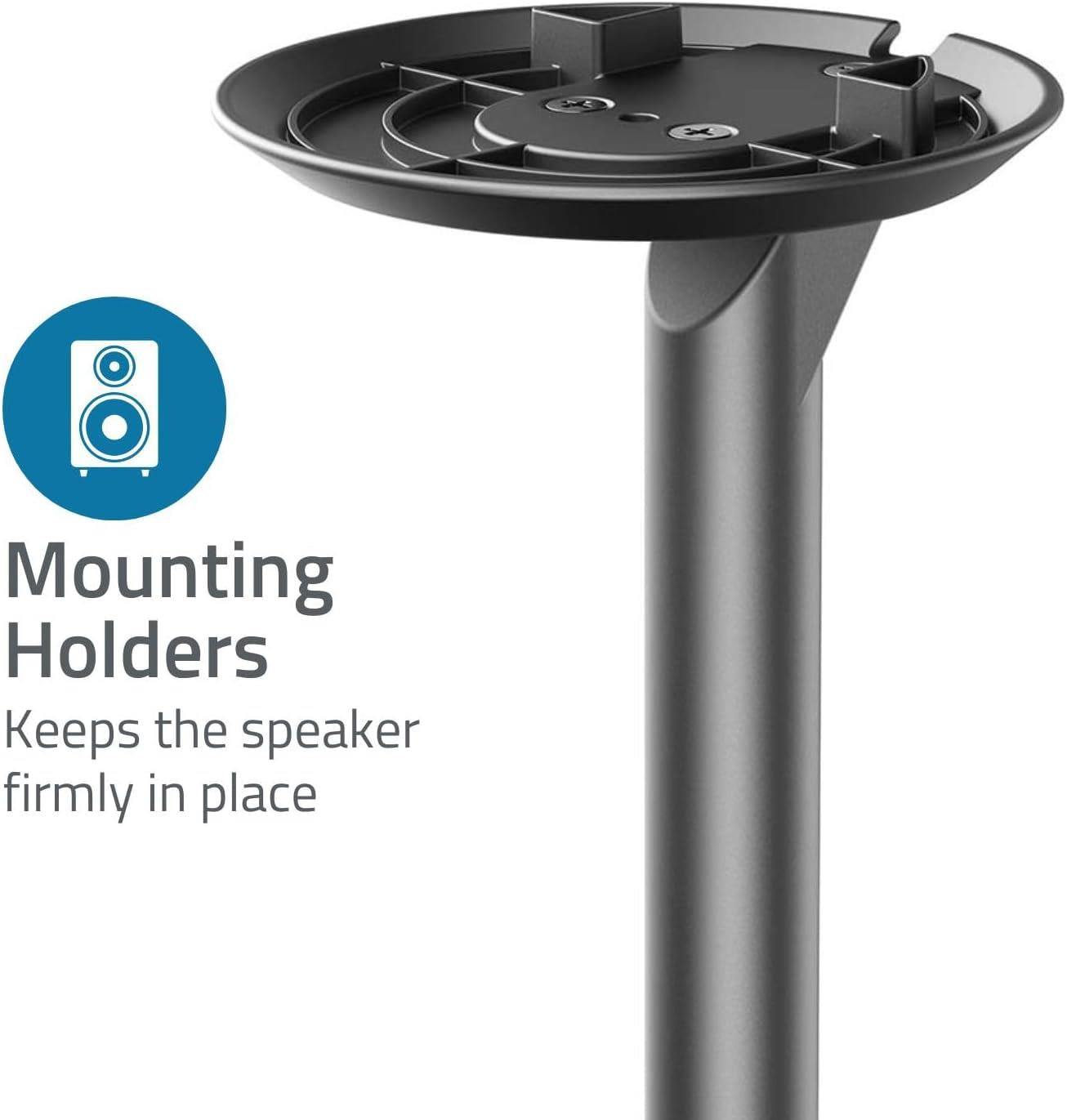 Nedis Speaker Stand Mount for Sonos Era 100, Fixed Height, Max. Capacity 3kg (Single Stand) - Black