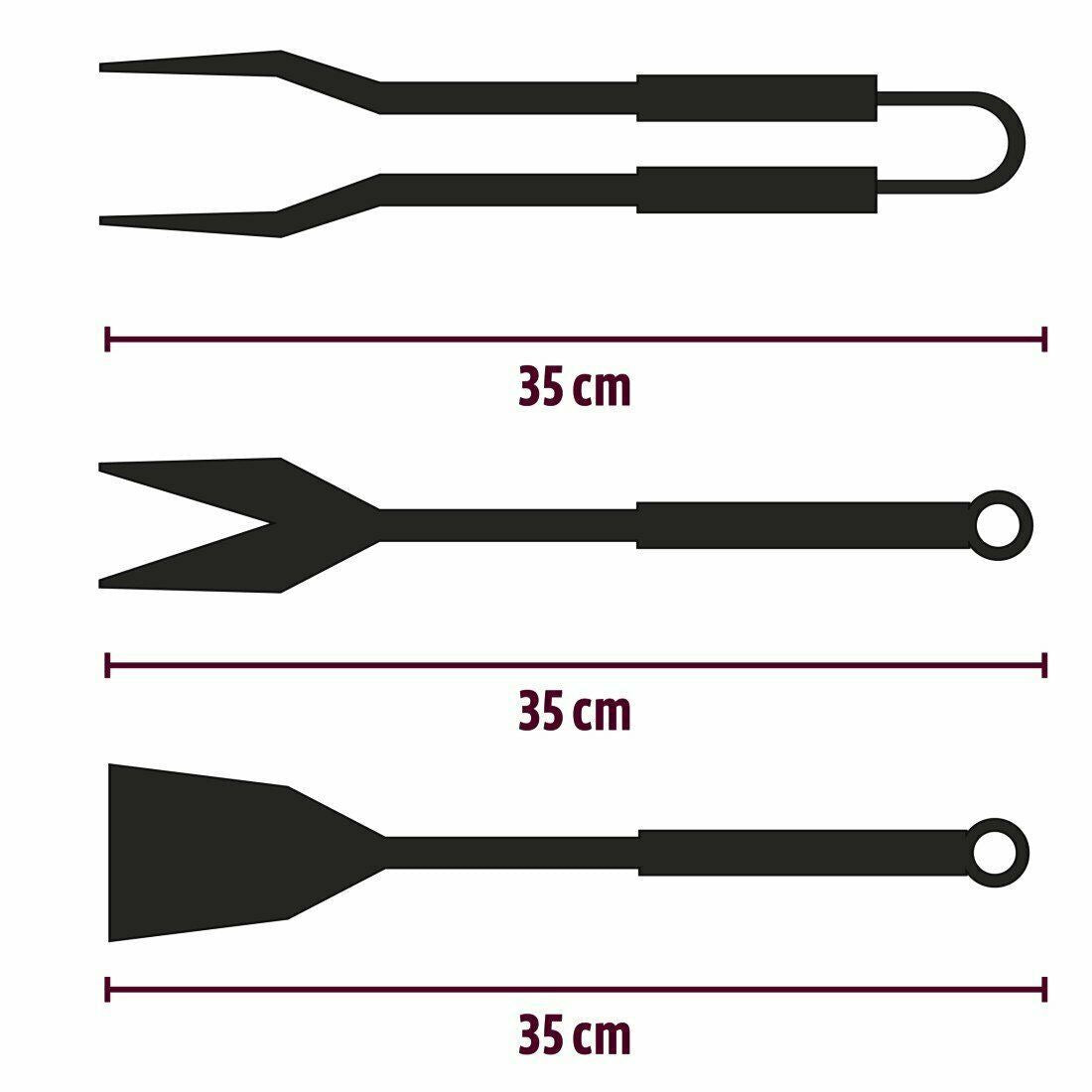 Xavax BBQ Tool Set, made of stainless steel, 3 pieces