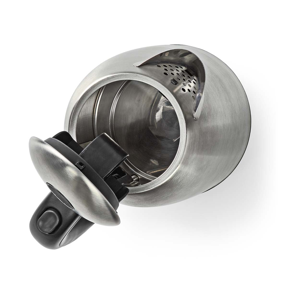 Nedis 1.7L Electric Kettle Cordless Silver 2200W Boil Dry Protection Auto Switch Off