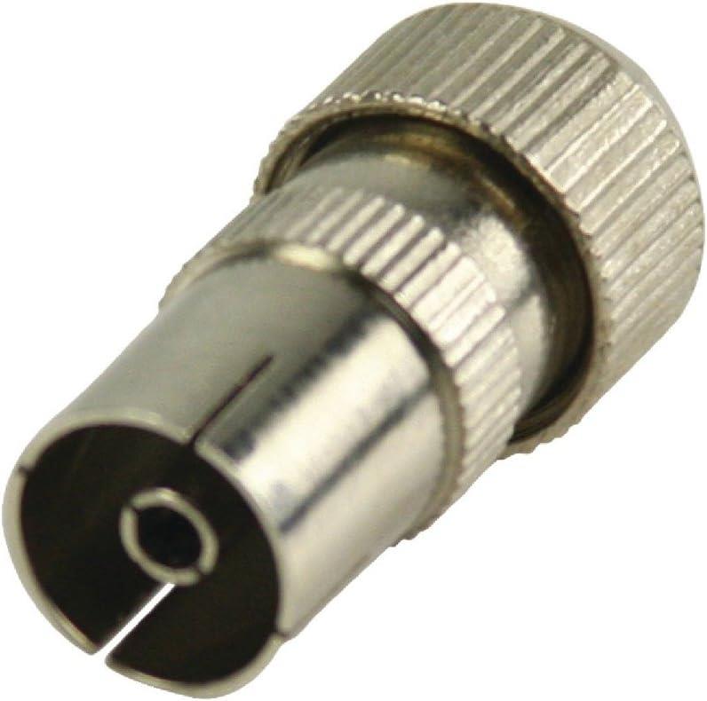 Nedis Antenna Adapter End | IEC (Coax) Female | Bare Connector | Nickel Plated