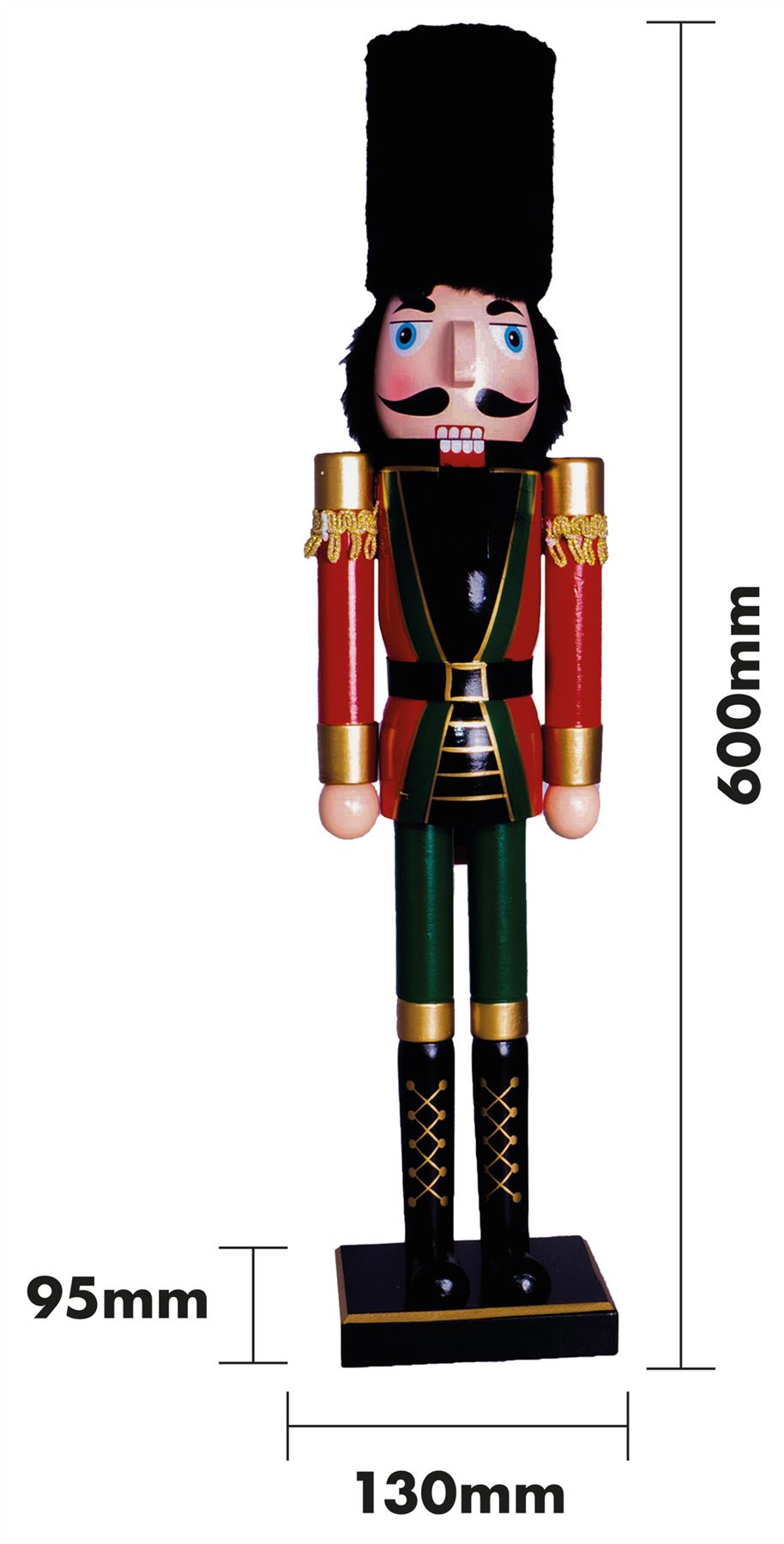 Large 60cm Traditional Christmas Nutcracker Red and Green