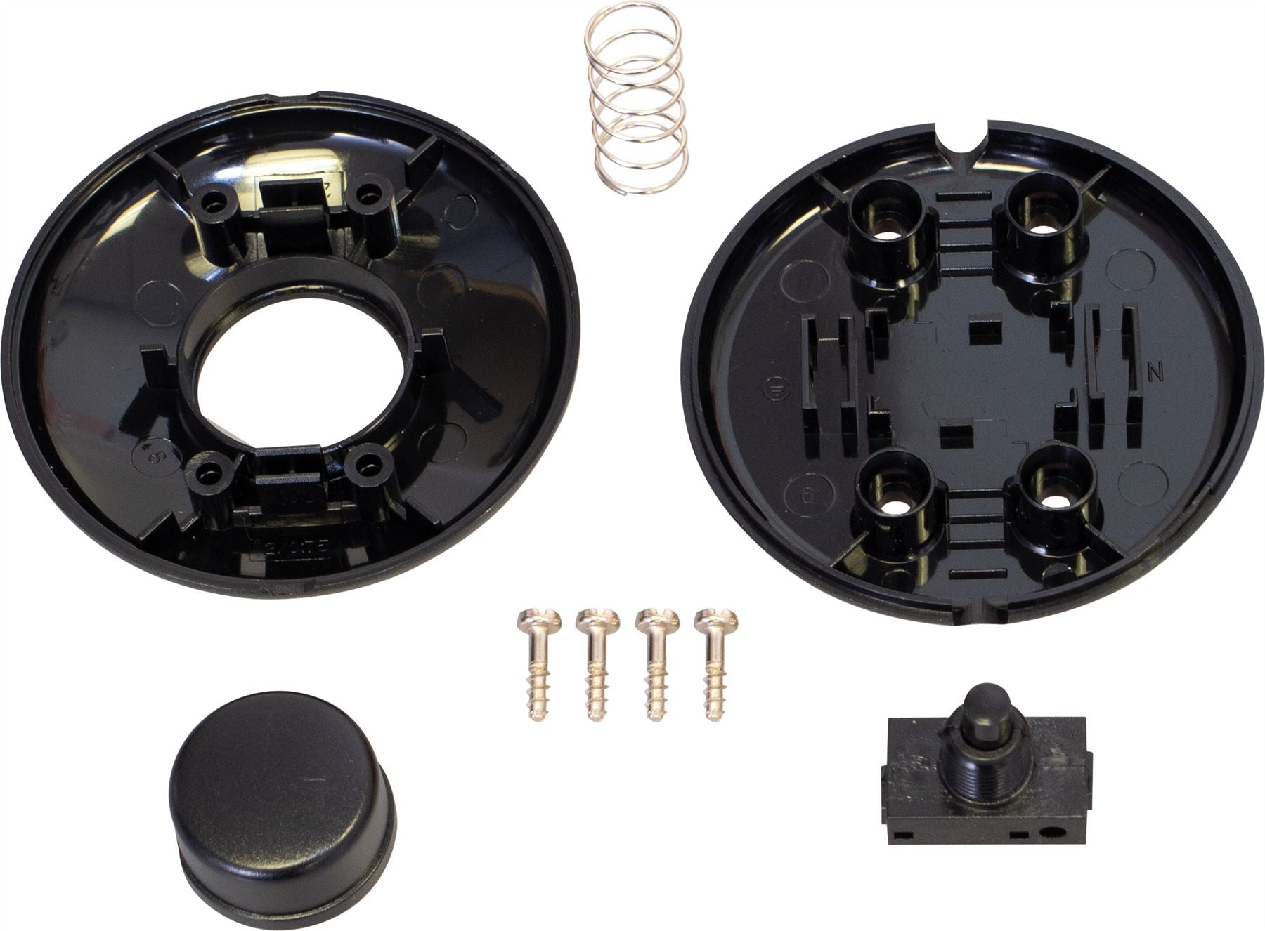 Round Foot Push Button Switch Press Pedal, for use with Floor Lamp, Standing Lamp, Table Lights, and more - Black