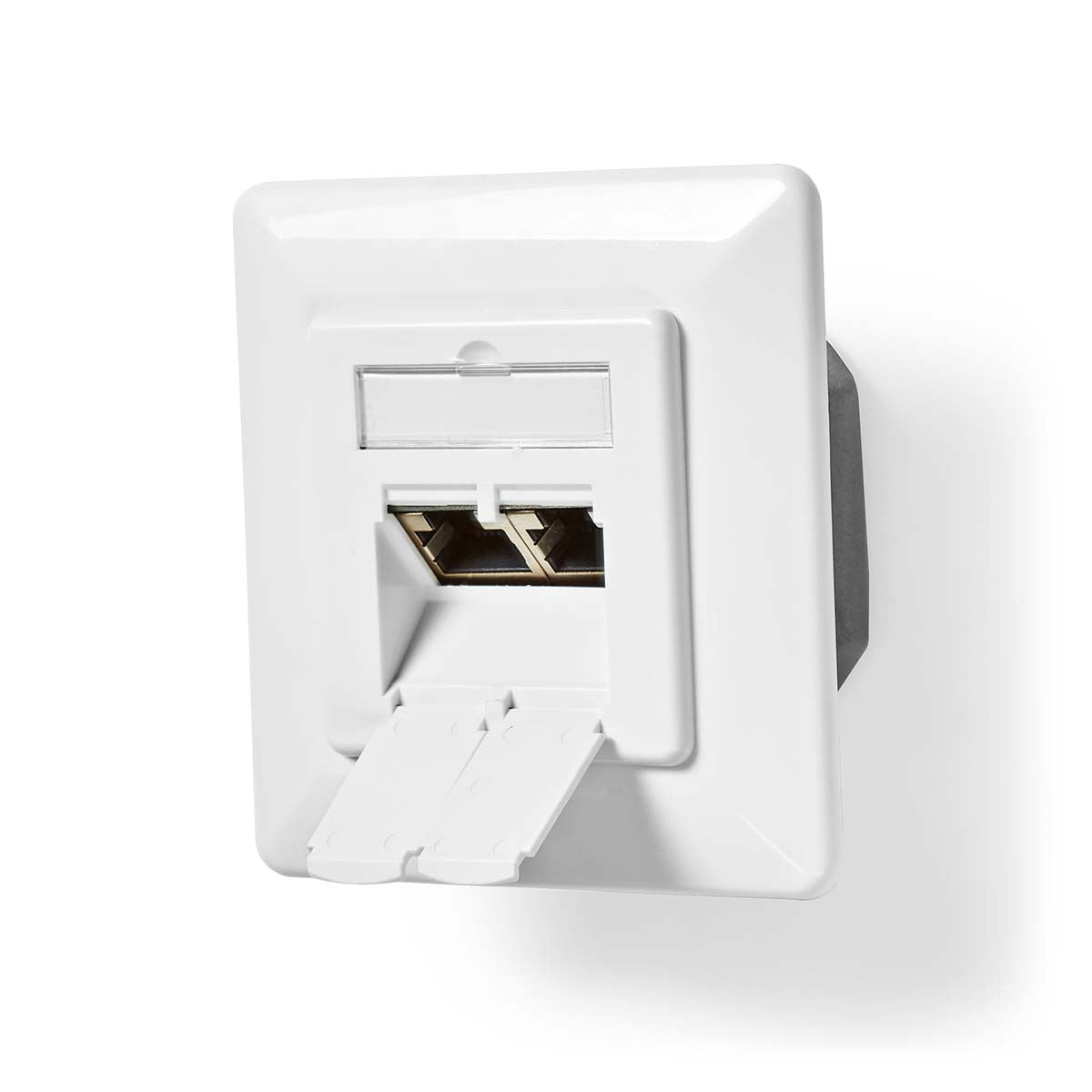 Nedis Network Wall Box | In-Wall | 2 port(s) | CAT6 | Straight | Female | Gold Plated | PVC | White | Box