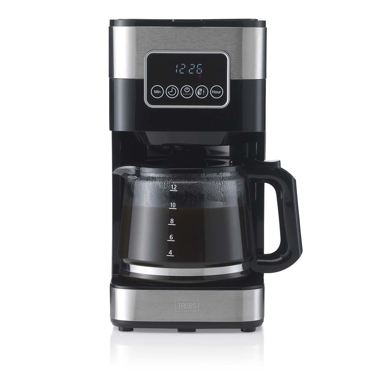 Trebs 1.5L Filter Coffee Machine, 900W Coffee Maker for up to 12 Cups, with Aroma Setting, Automatic Switch-Off, Anti-Drip, Keep Warm Function and Reusable Nylon Filter