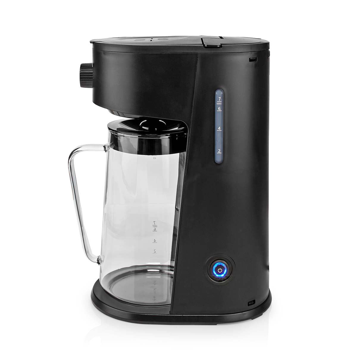 Gastronoma Ice Tea and Iced Coffee Maker - Hot & Cold Brewing with 2.5L Pitcher, 700W Power, Adjustable Strength Dial, Pod-Free Brewing, Dishwasher-Safe, Black