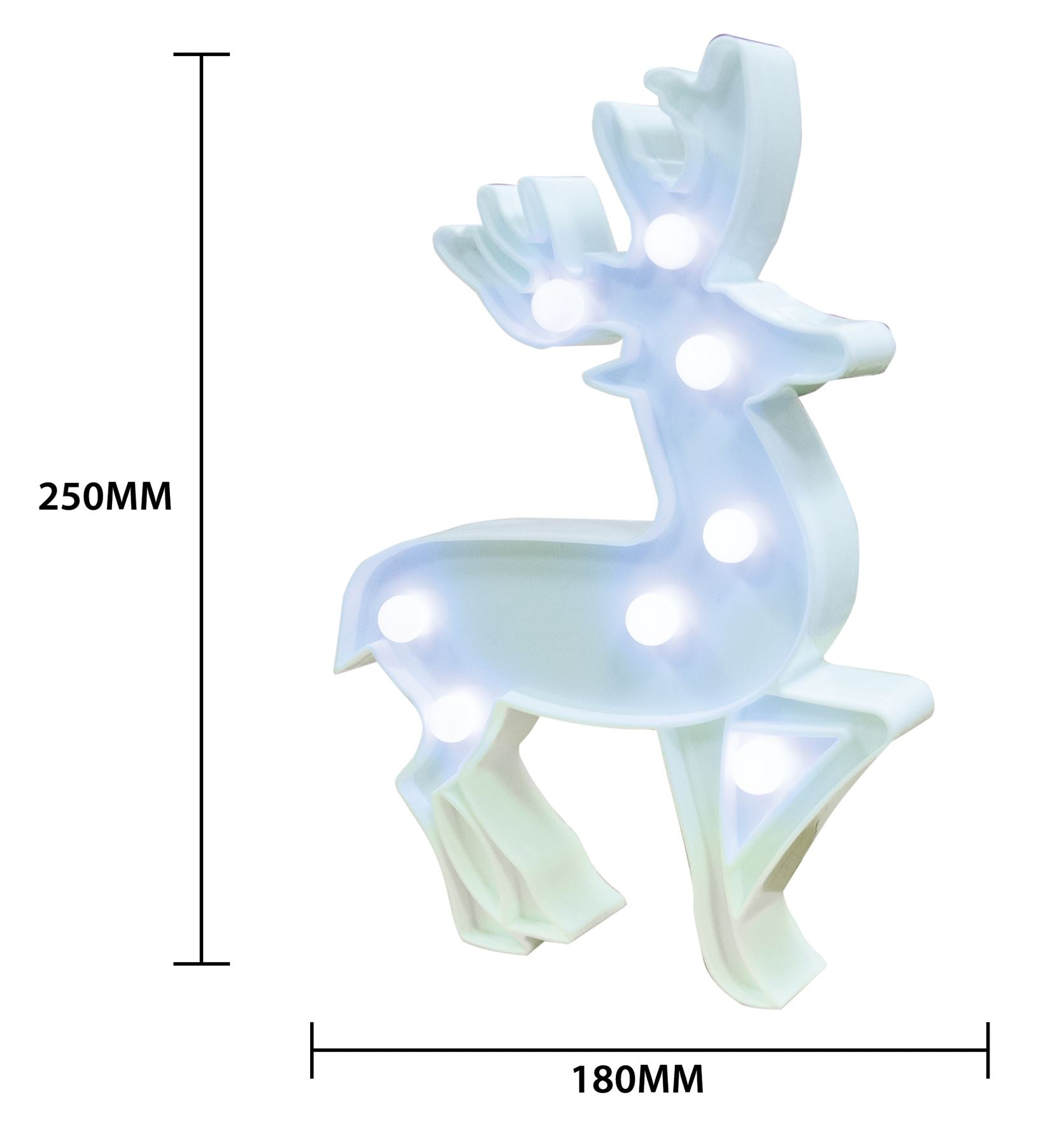 Battery Powered Soft Warm Glow Raindeer LED Standing Décor Childs Room Home Night Light - Blue - For Desk, Shelves, Tabl...