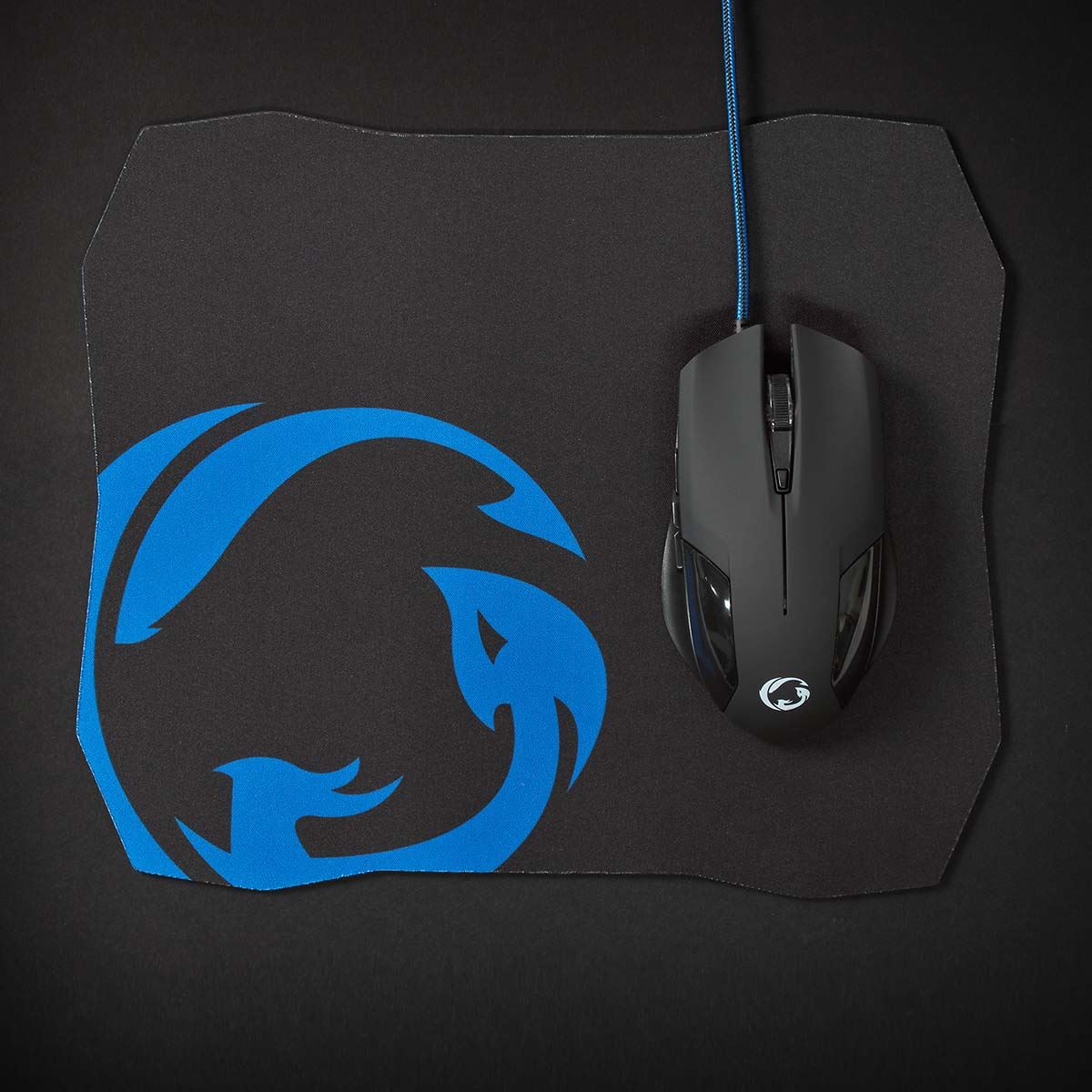 Nedis Gaming Mouse & Mouse Pad Set | Wired | 1200 / 2400 / 4800 / 7200 dpi | Adjustable DPI | Number of buttons: 6 | Right-Handed | 1.50 m | Without Lighting