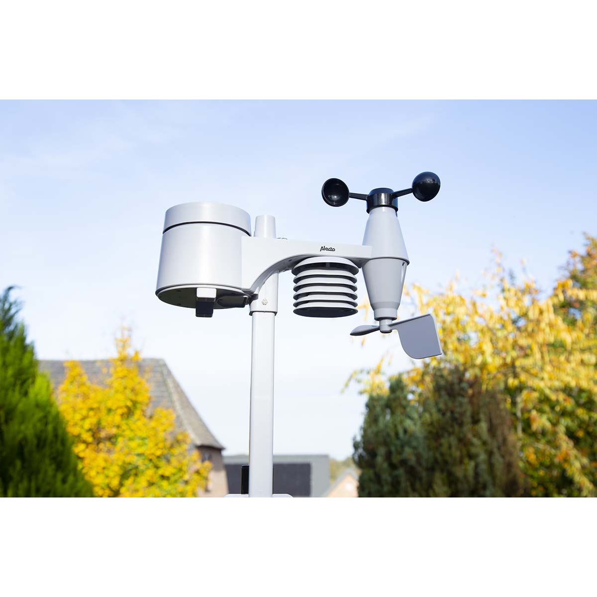 Alecto Weather Station Indoor and Outdoor Temperature, Forcast, Wind, Humidity, Rain & More with Outside Wireless sensor | Black