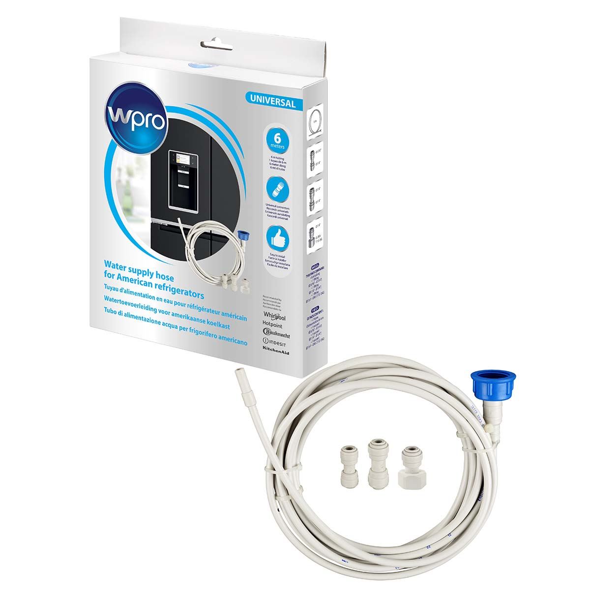 WPRO UKT002 Universal Water / Ice Supply Hose Kit for US Style Refrigerators