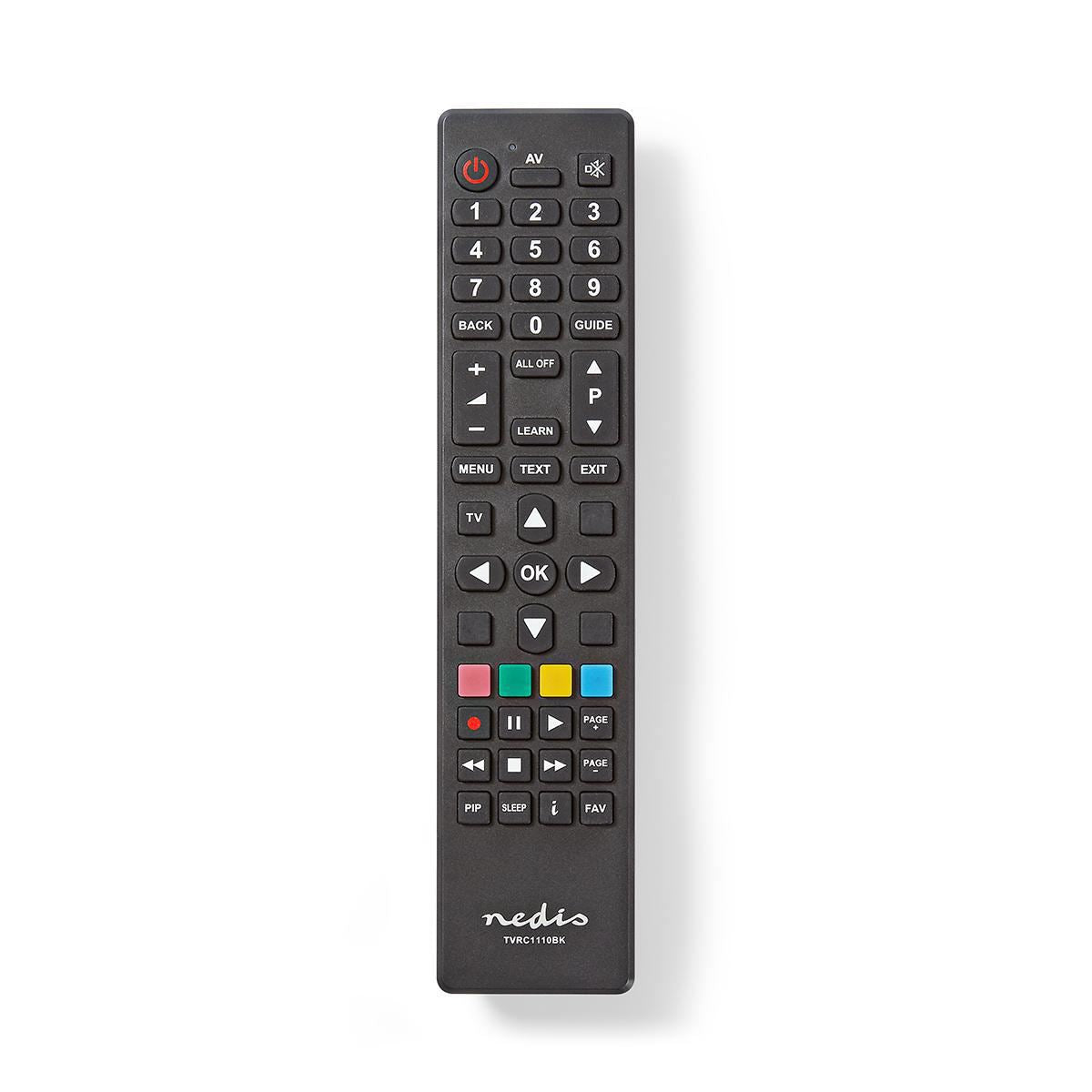 Nedis Universal Remote Control Programmable for 1 Device | Clear Lay-out | Infrared | Black