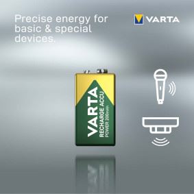 Varta E-Block 9 V Rechargeable NiMH Battery | 200 mAh 1-Blister