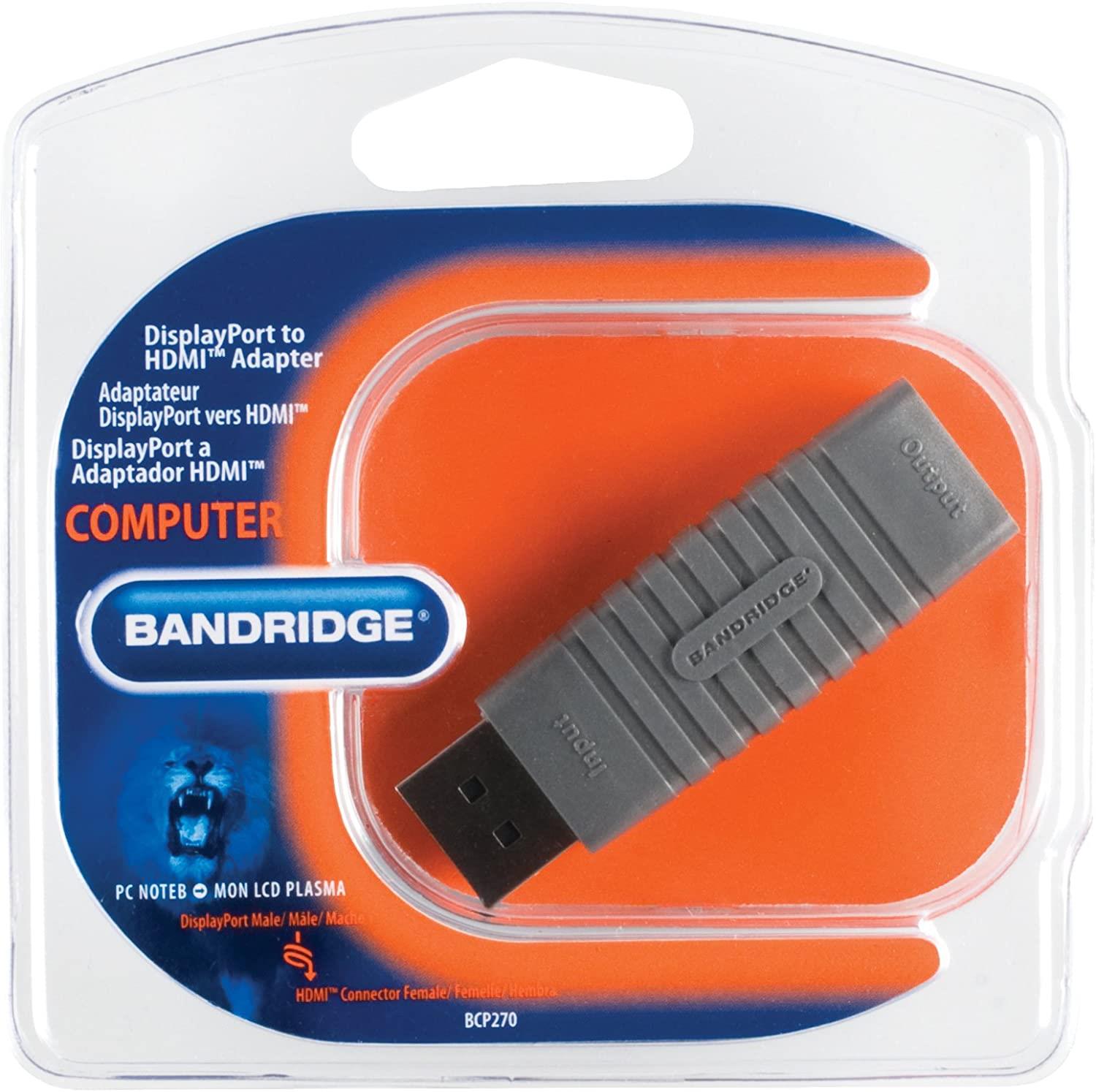 Bandridge DisplayPort Adapter DisplayPort Male - HDMI Male Grey