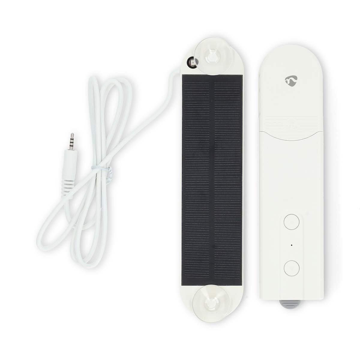 Nedis SmartLife Solar / USB Powered SmartLife Curtain Robot Cable System Pane Roller/Roman blinds Voice Control for Google/Alexa 2000 mAh Bluetooth® - White