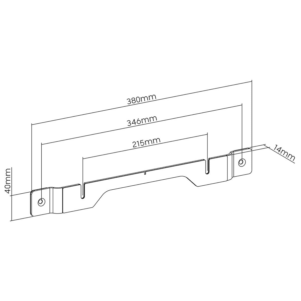 Nedis Soundbar Mount, Fixed Wall Bracket for Sonos Ray, Slim Design 14mm Profile, Steel Construction