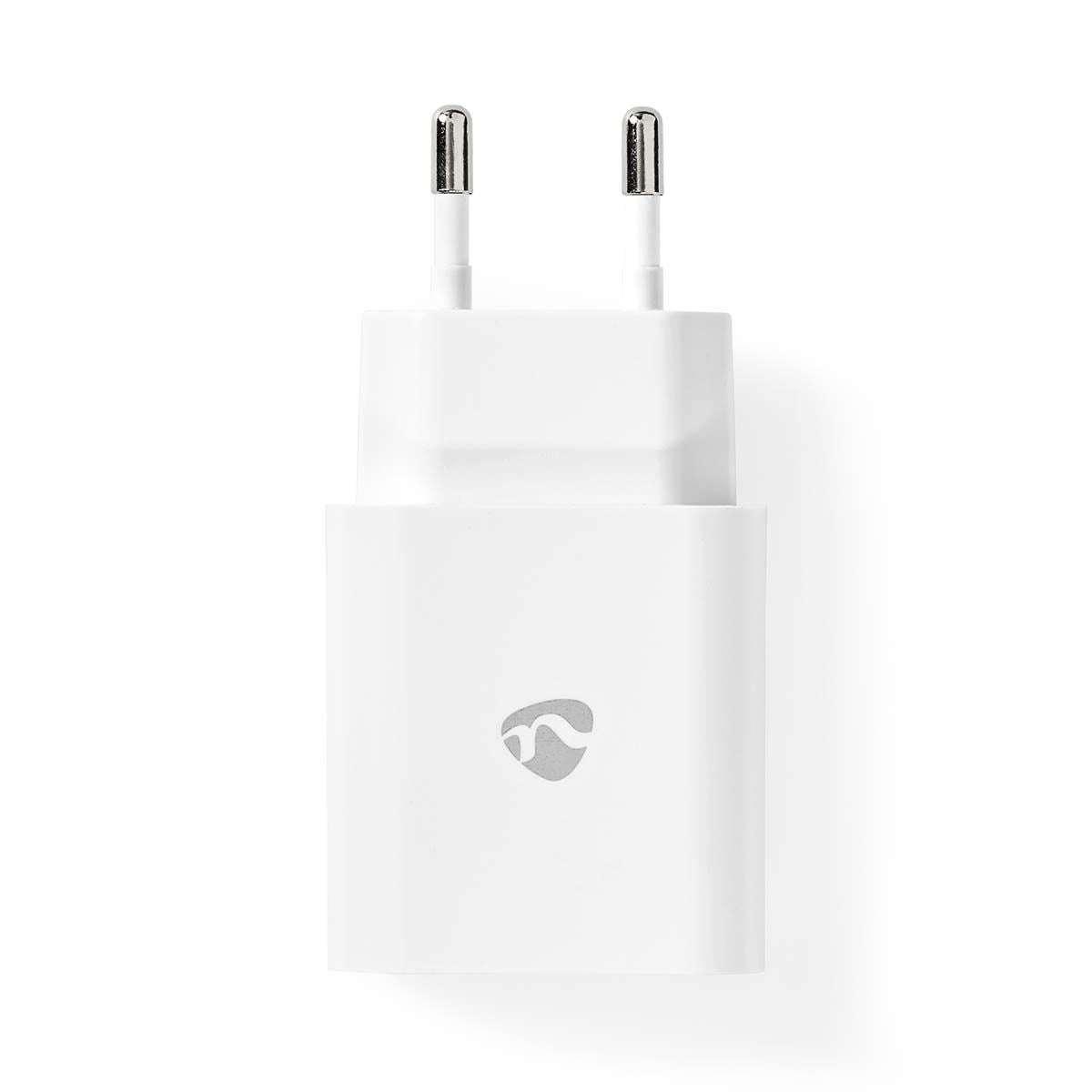 Nedis EU Euro Travel Wall Charger | 20 W | PD3.0 20W | Quick charge feature | 1.67 / 2.22 / 3.0 A | Number of outputs: 1 | USB-C™ | Lightning 8-Pin (Loose) Cable | 1.00 m | Automatic Voltage Selection | White