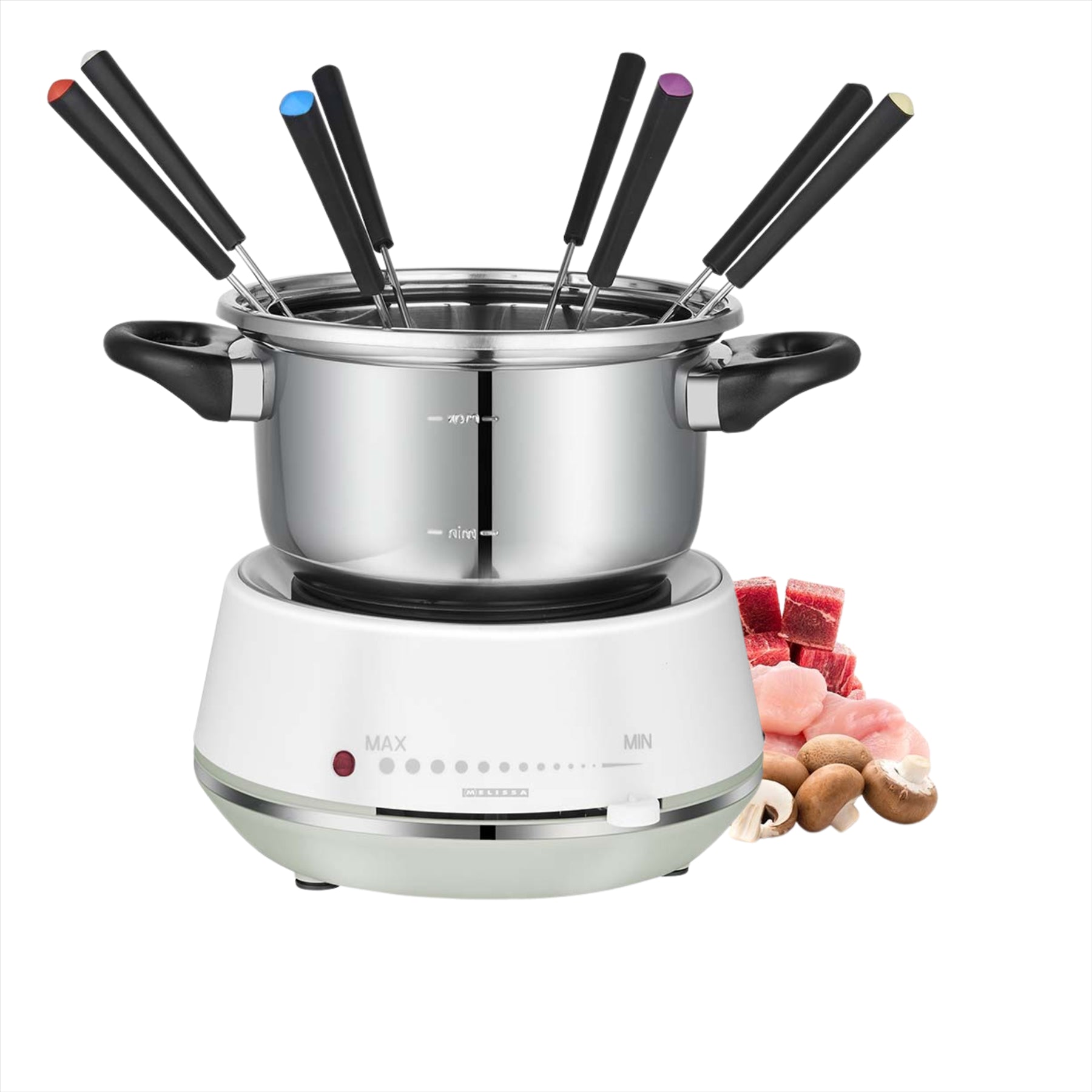 MELISSA 2L Electric Fondue Set with 8 Forks and Adjustable Temperature