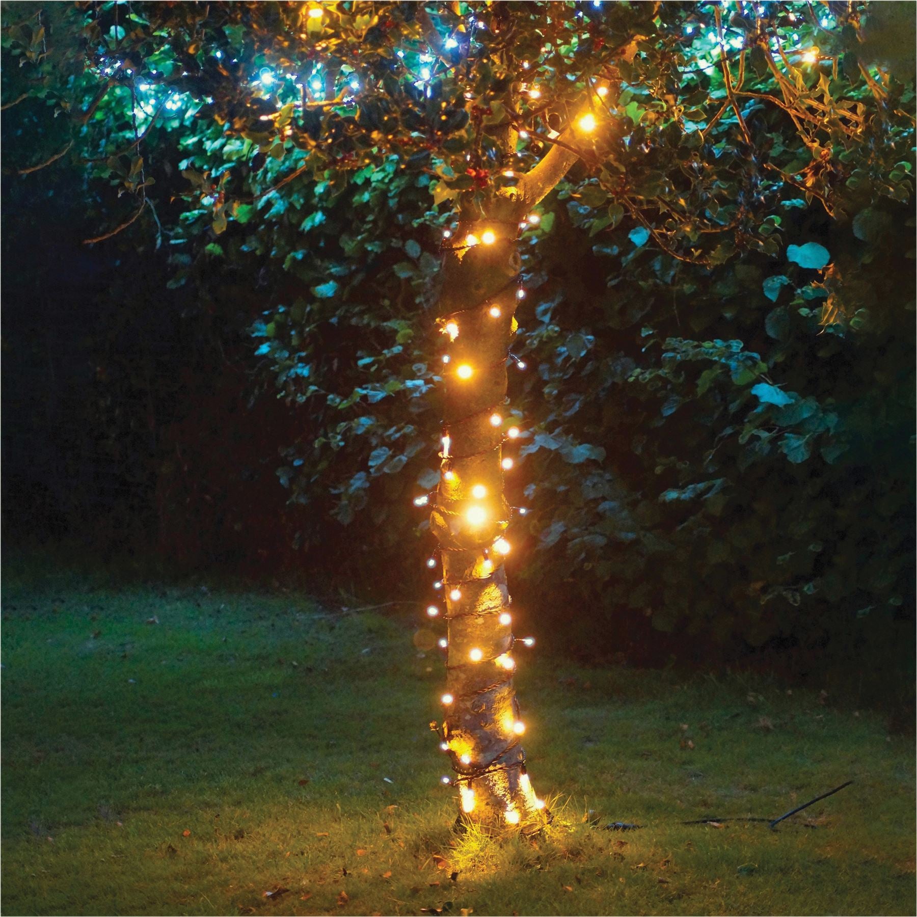 10m Easy-Connect Warm White 80 LED String Lights With Interconnectable Black Rubber Cable